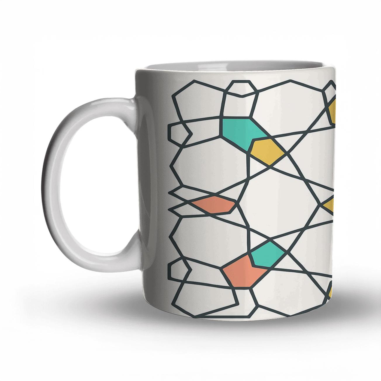 Girih Minimal Lattice Flow custom printed mugs