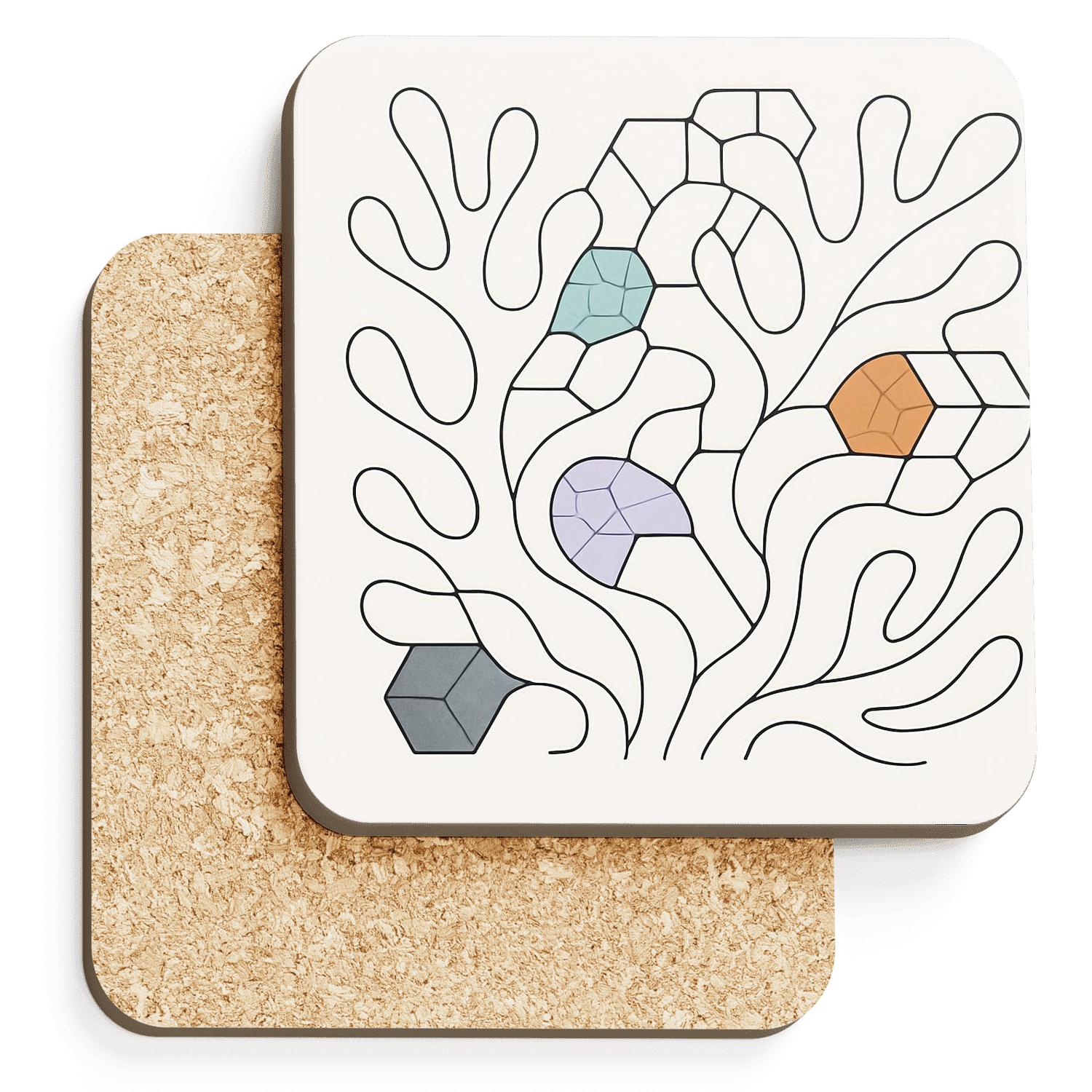Quantum Reef Geometry personalized drink coasters