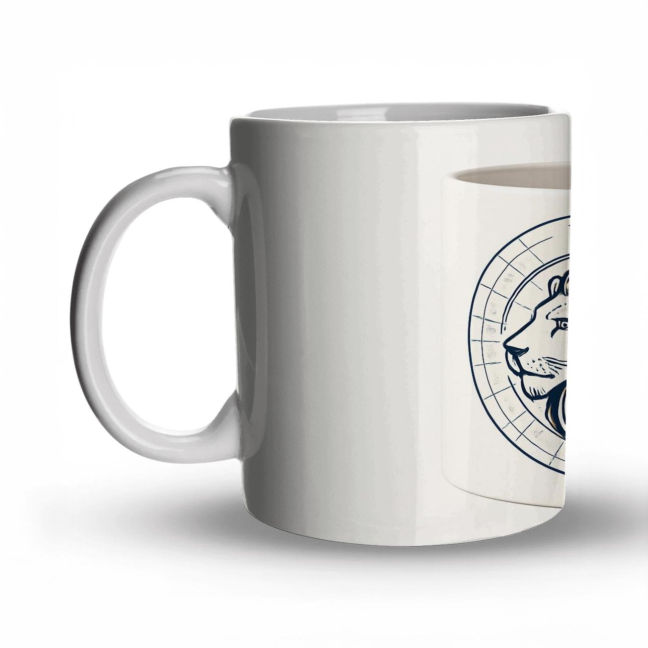 Leo Astrolabe Engraving Constellation Mug Line Art insulated thermal mugs