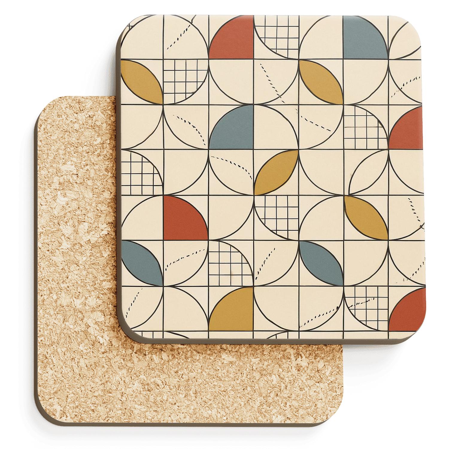 Bauhaus Constellation Textile Modules cork coaster sets