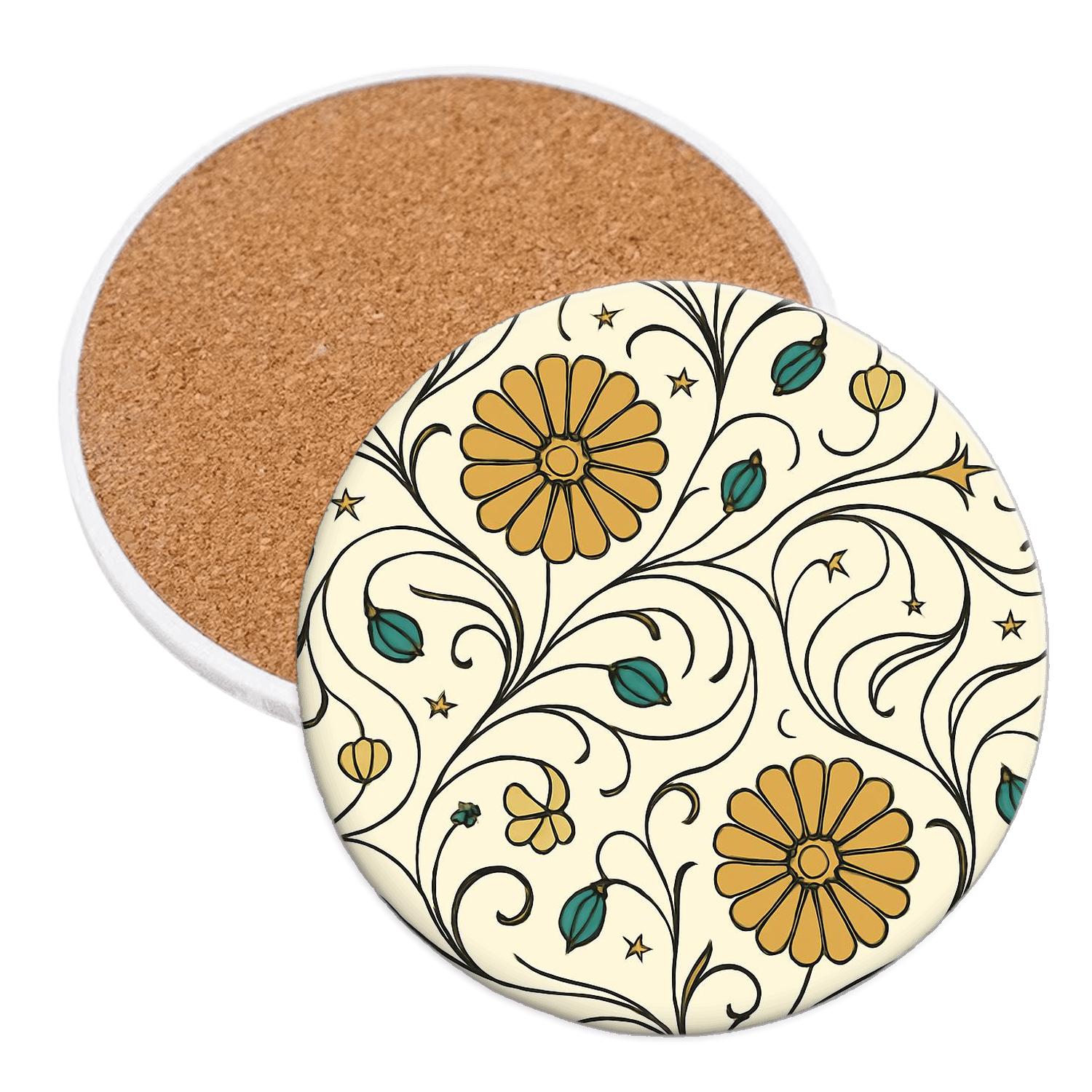 Vienna Secession Starvine Ornament cork coaster sets