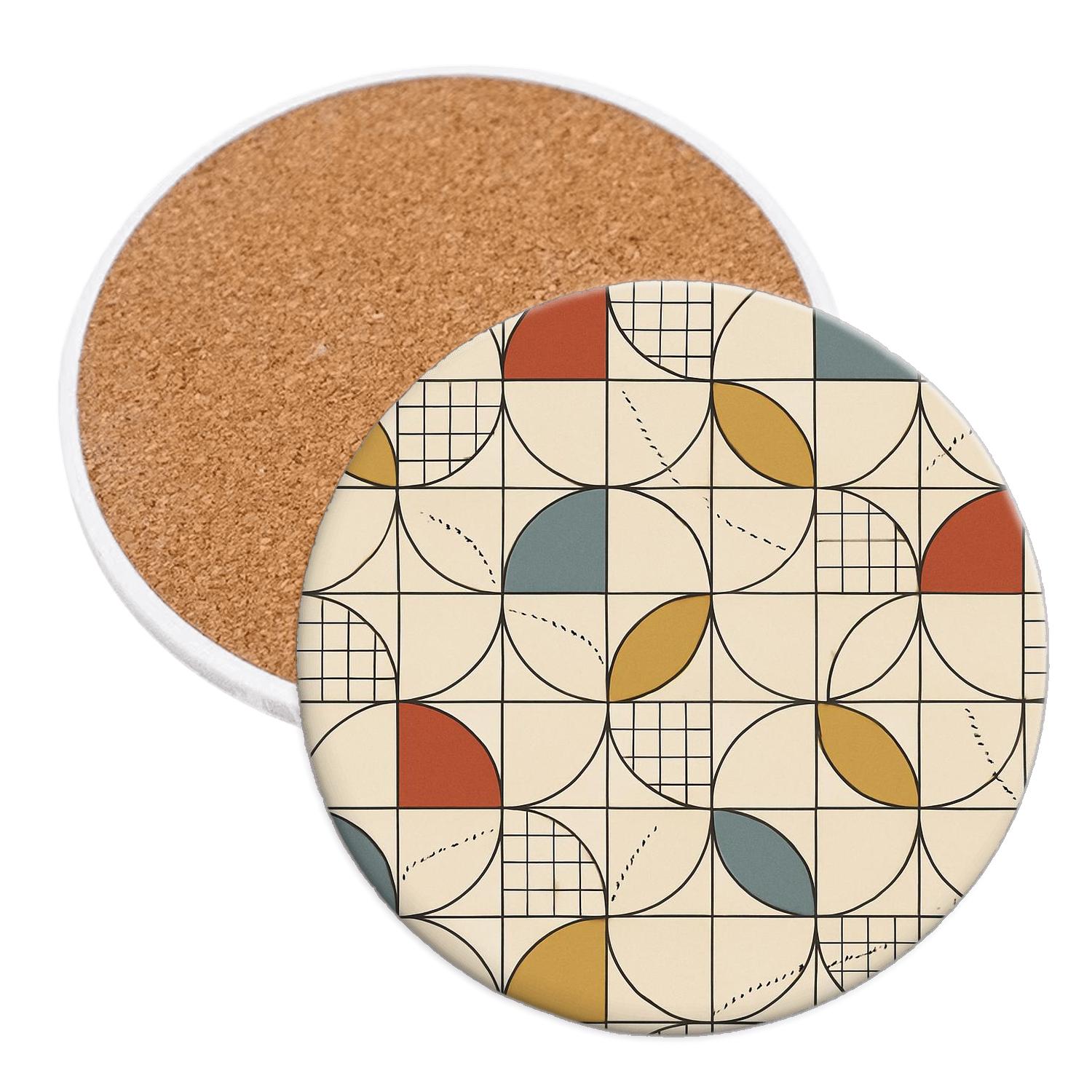 Bauhaus Constellation Textile Modules cork coaster sets