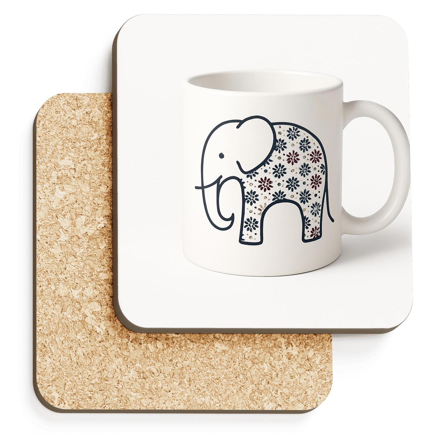 Elephant Ajrakh Constellation Pattern Mug Art stone coaster collections