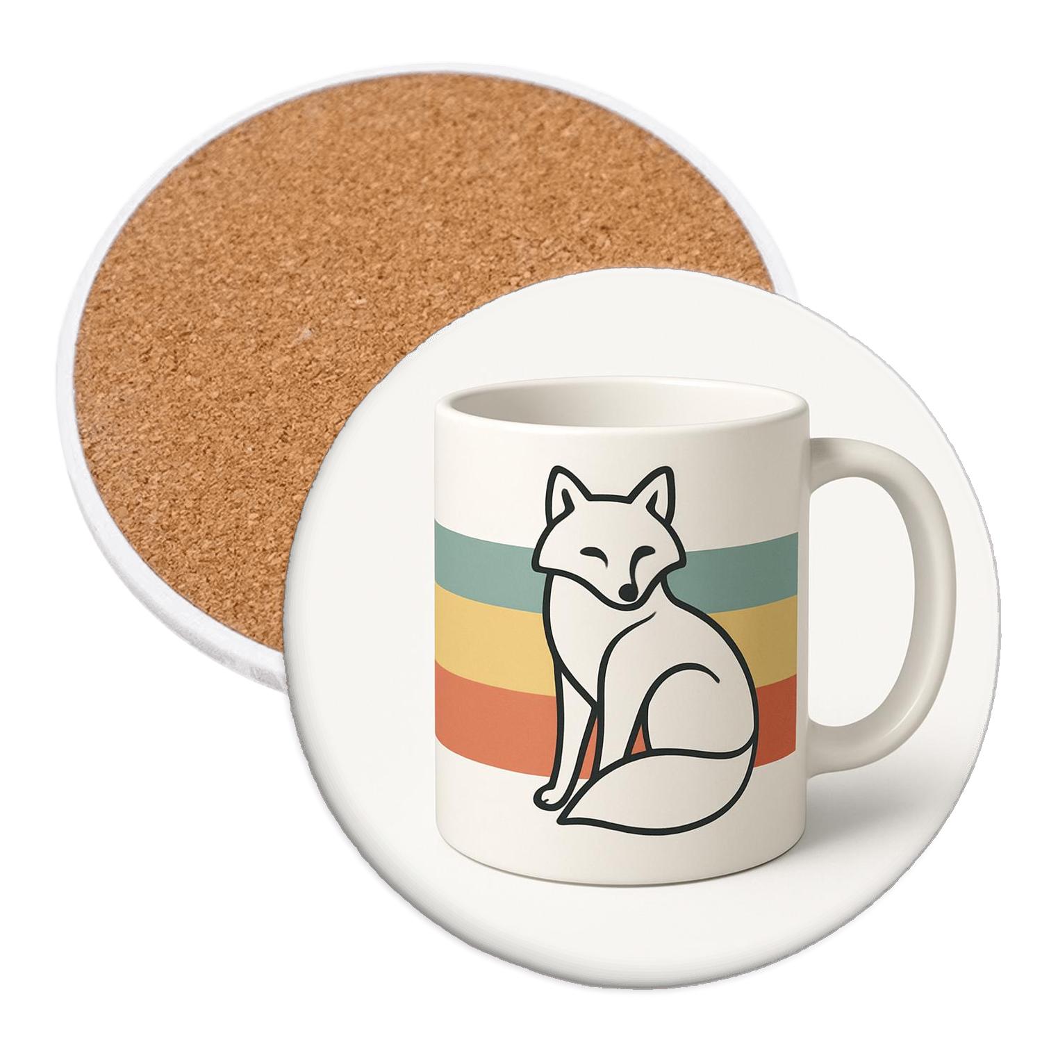 Arctic Fox Bauhaus Loop Mug Art stone coaster collections