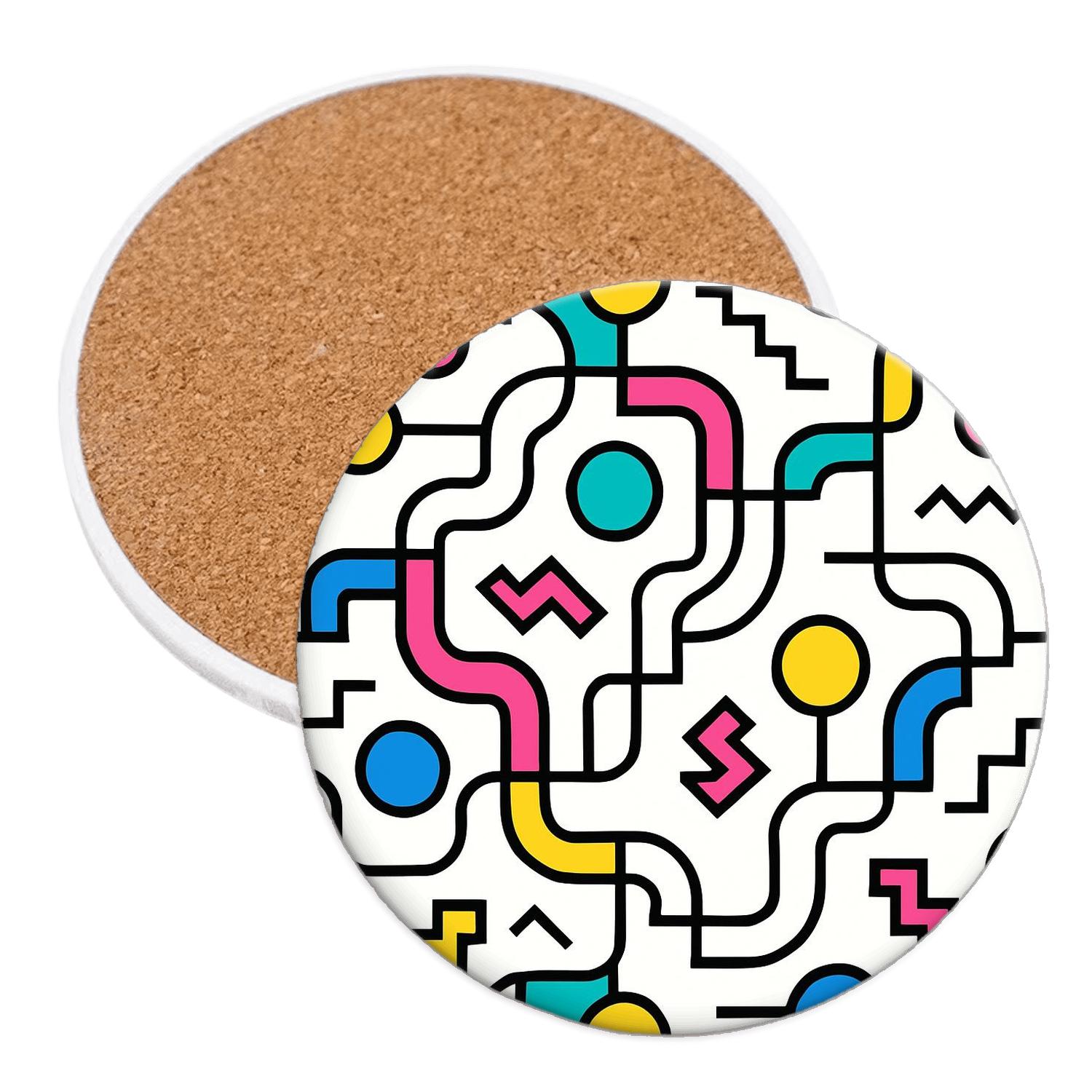 Memphis Bauhaus Metroline Weave coasters for home decor