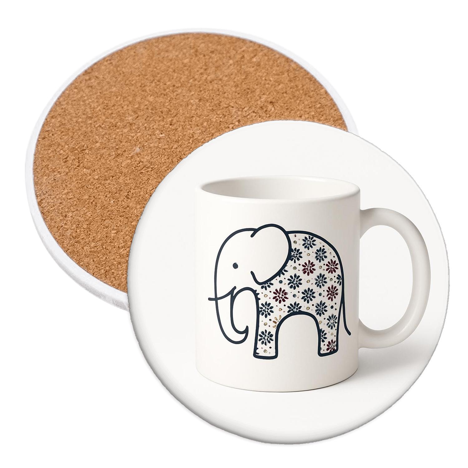 Elephant Ajrakh Constellation Pattern Mug Art personalized drink coasters