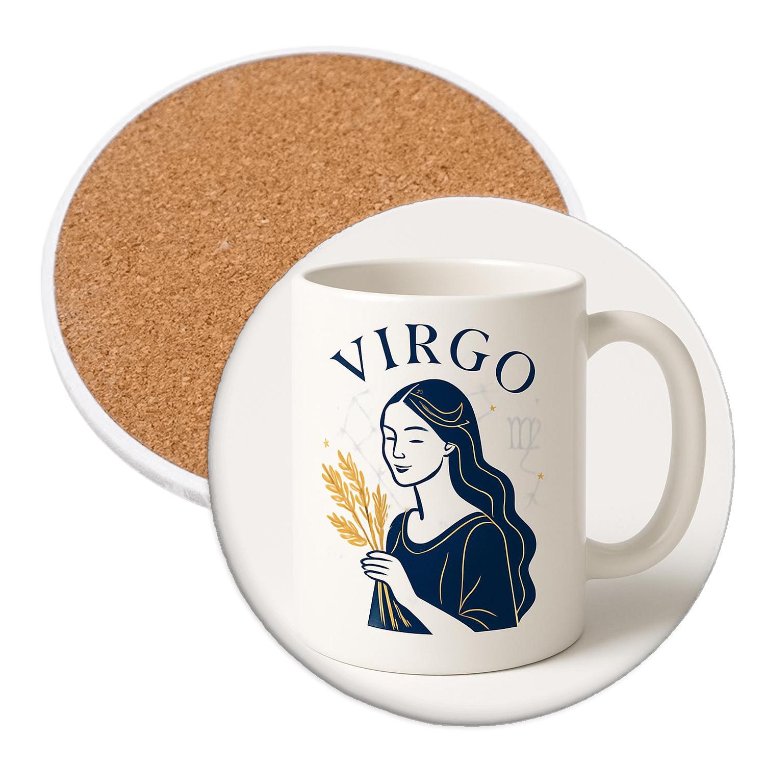 Virgo Maiden Star Chart Line Art Mug Design absorbent drink coasters