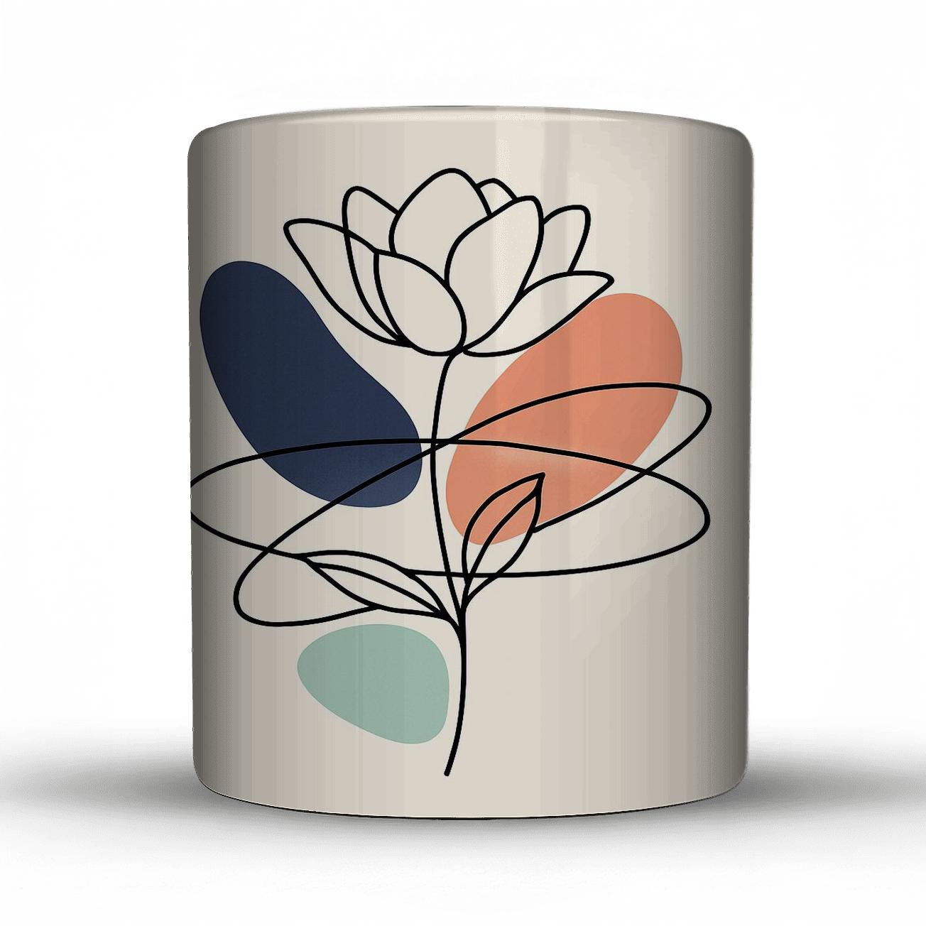 Orbital Bloom Line Study custom printed mugs