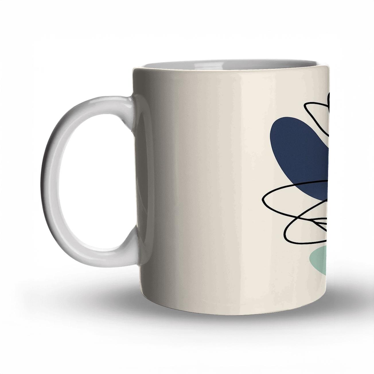 Orbital Bloom Line Study custom printed mugs