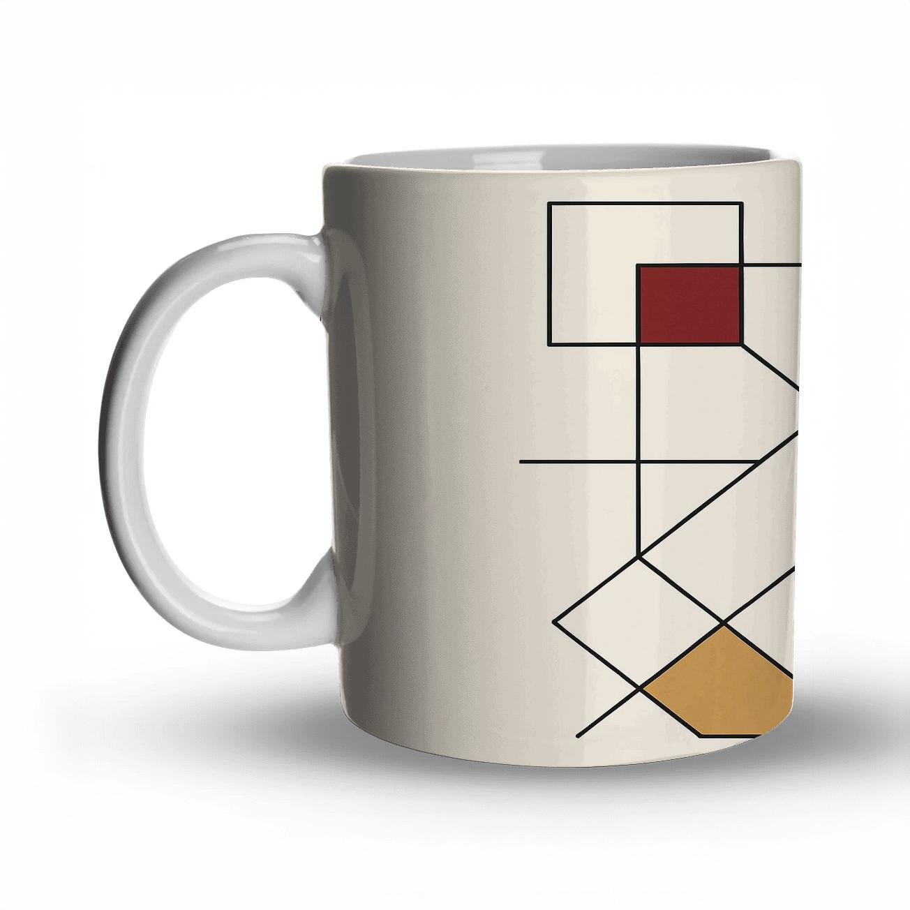 Suprematist Orbit Grid decorative mug sets