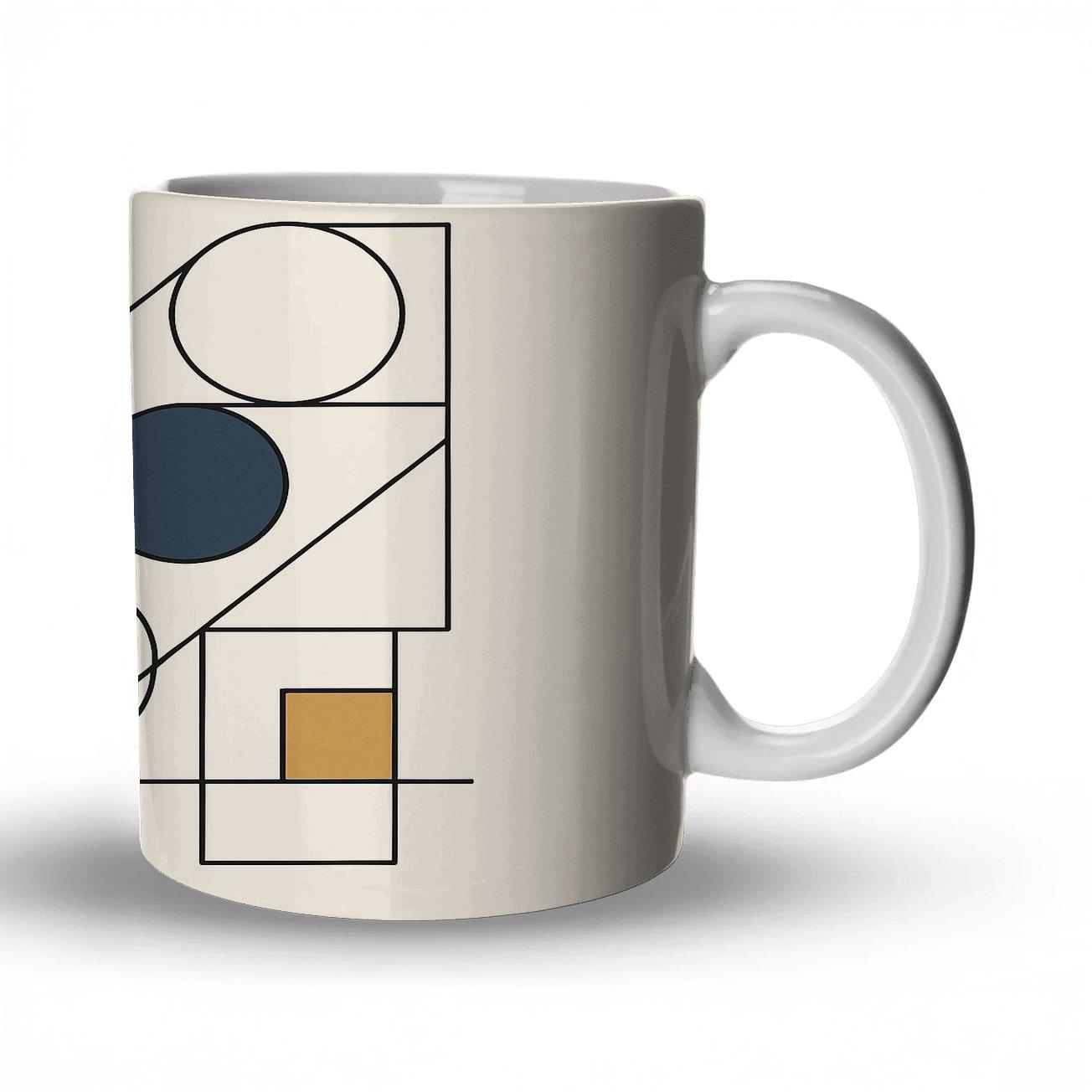Suprematist Orbit Grid decorative mug sets