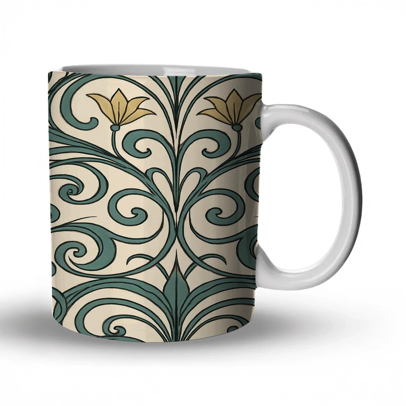 Art Nouveau Comet Conservatory Vines gift mugs for occasions