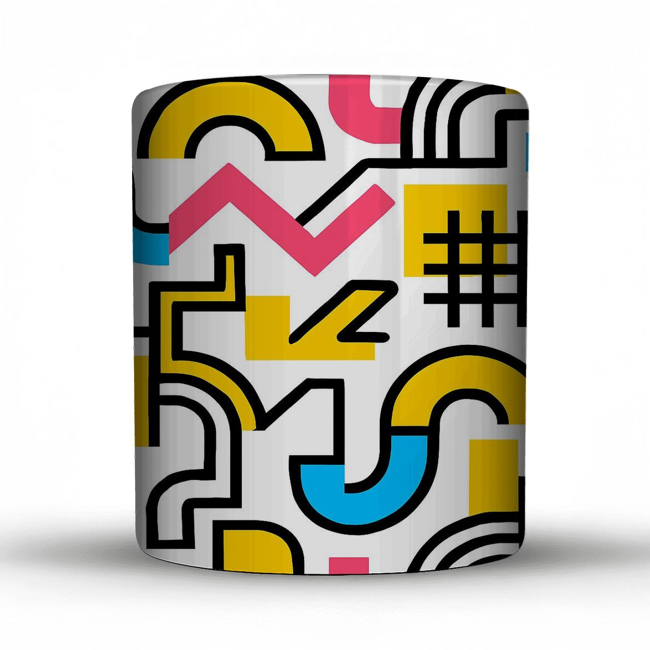 Memphis Bauhaus Metro Weave decorative mug sets