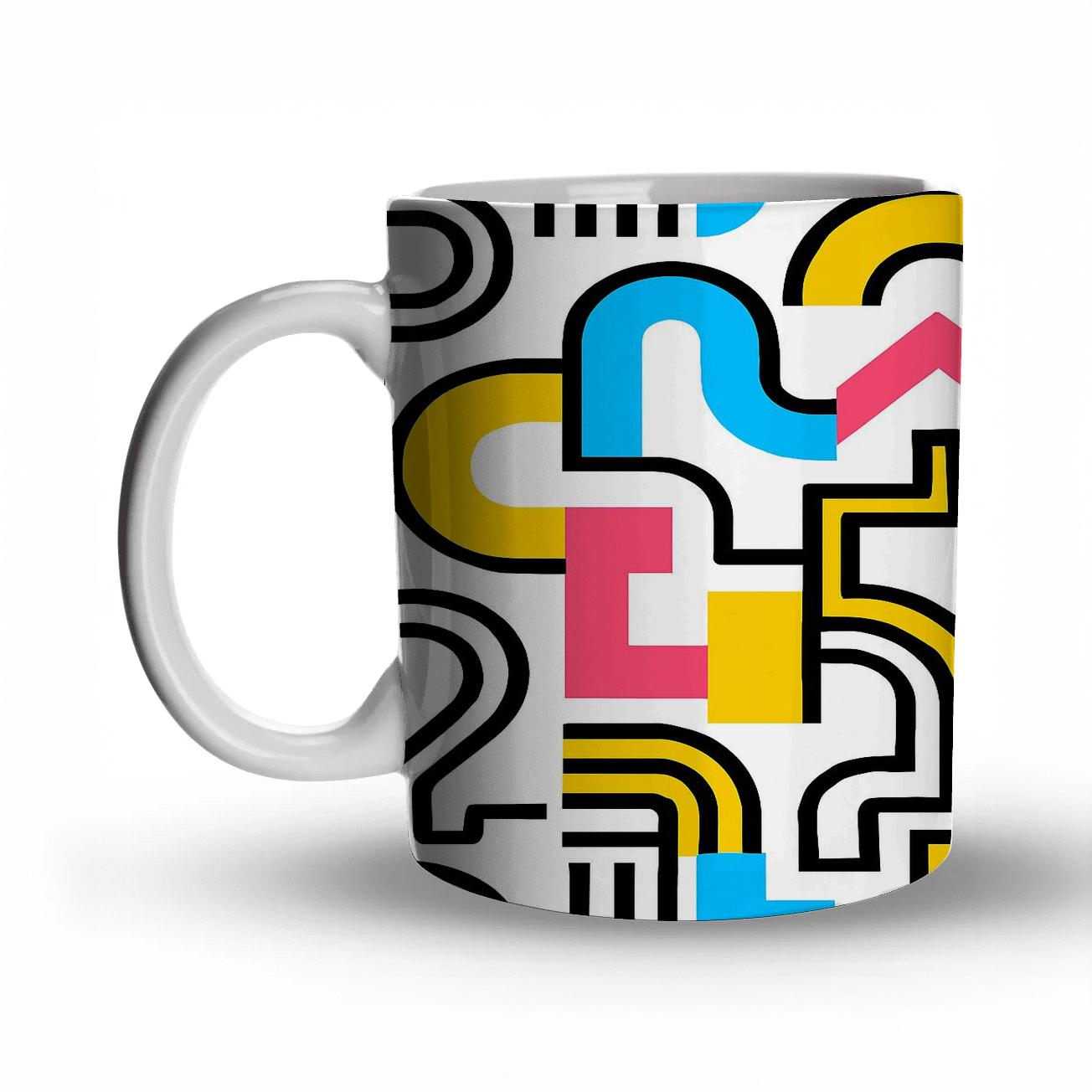 Memphis Bauhaus Metro Weave decorative mug sets