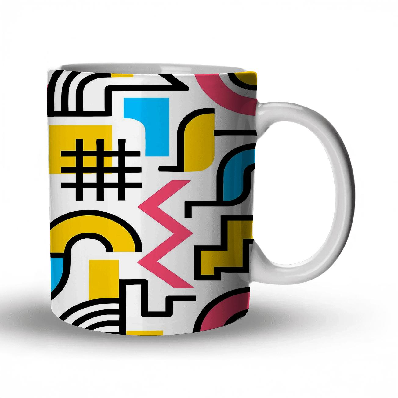 Memphis Bauhaus Metro Weave decorative mug sets