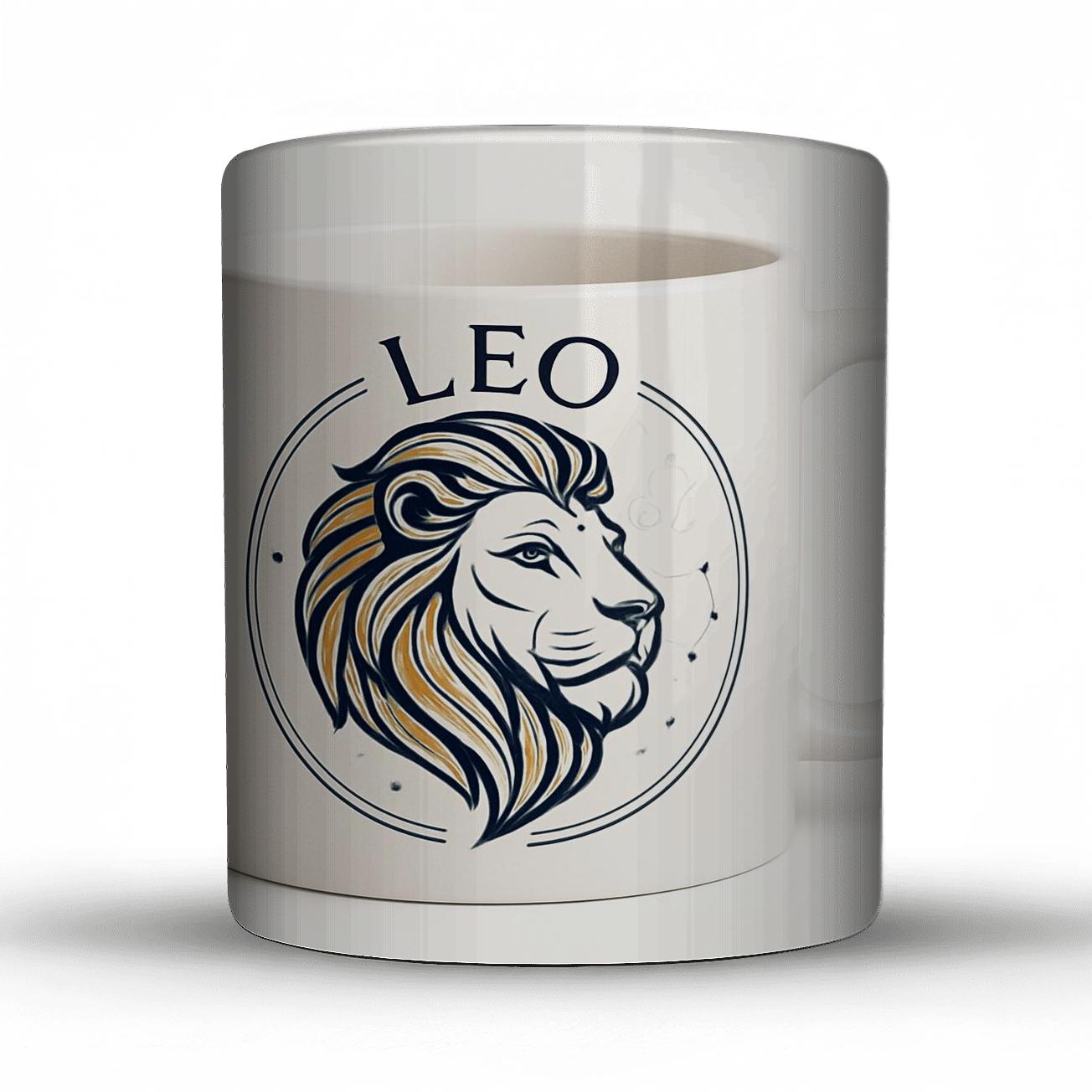 Leo Art Deco Stellar Emblem ceramic coffee mugs