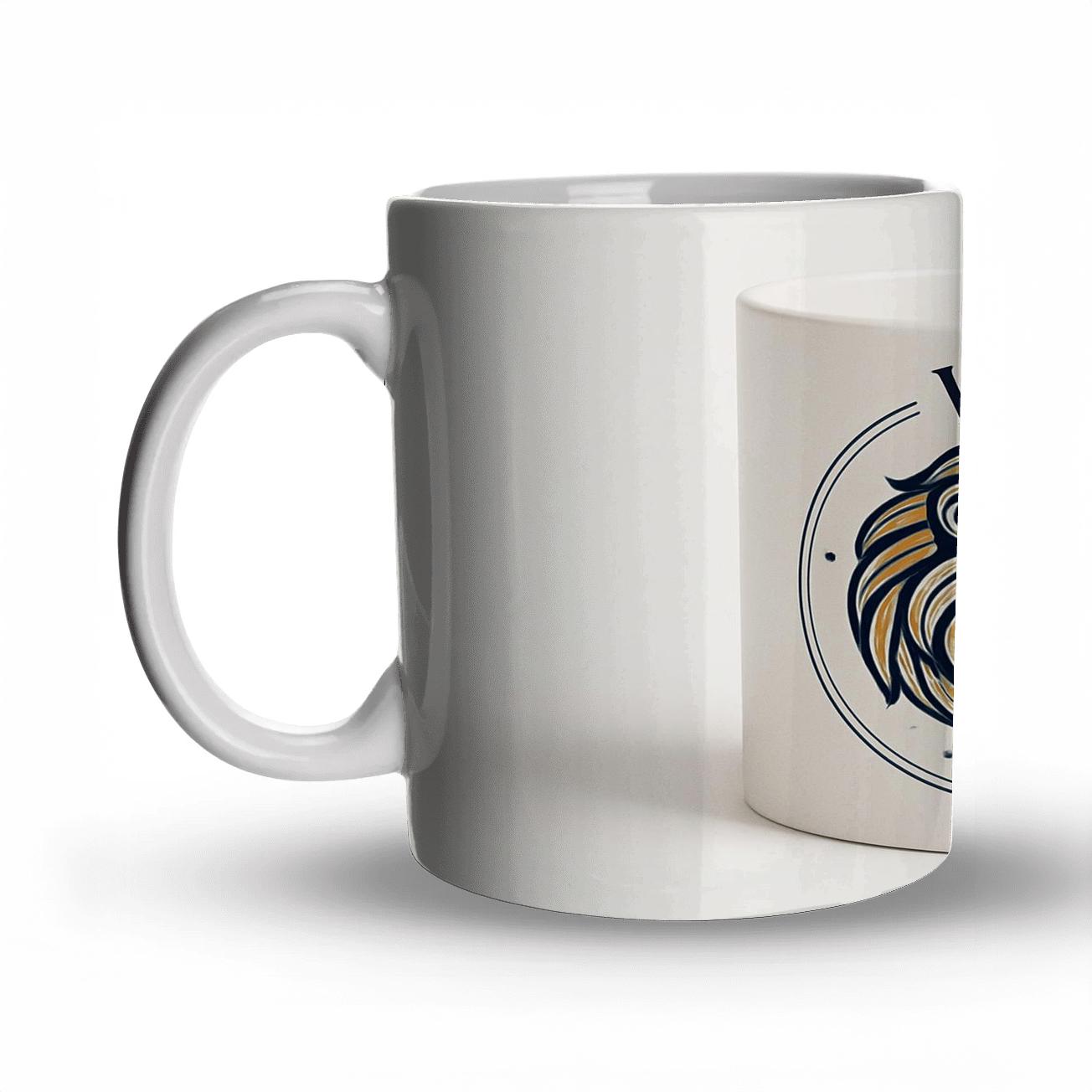 Leo Art Deco Stellar Emblem ceramic coffee mugs