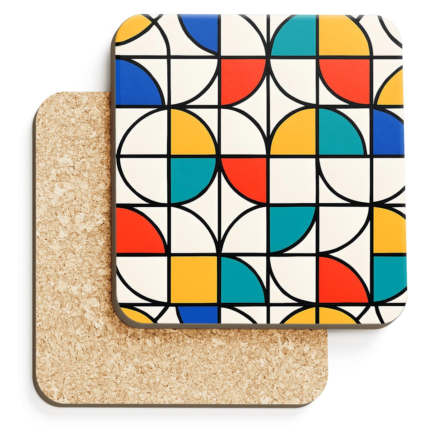 Bauhaus Neon Constellation Weave absorbent drink coasters