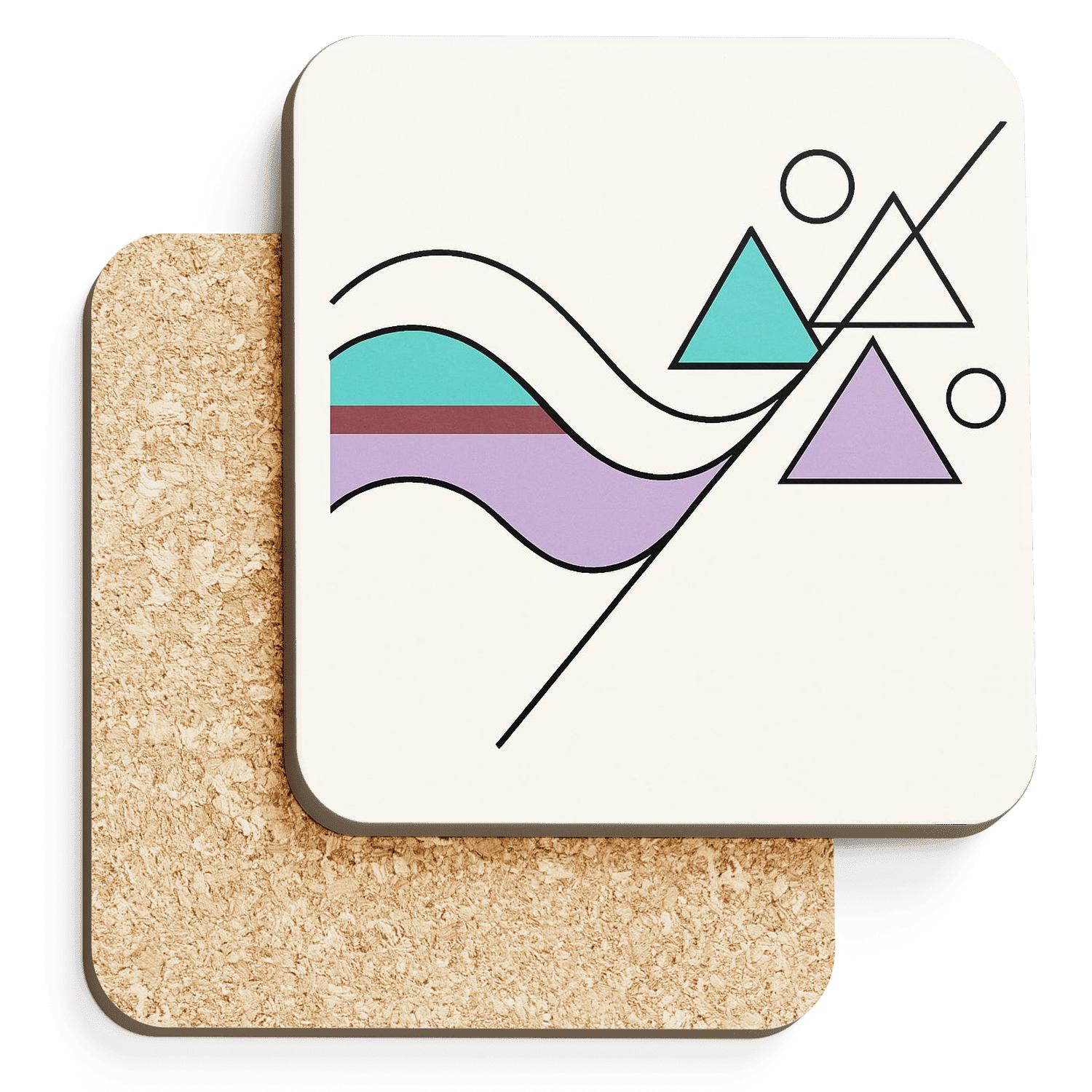 Tectonic Wave Geometry custom engraved coasters