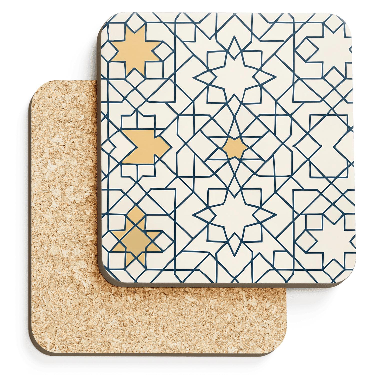 Girih Minimal Star Lattice elegant tabletop coasters