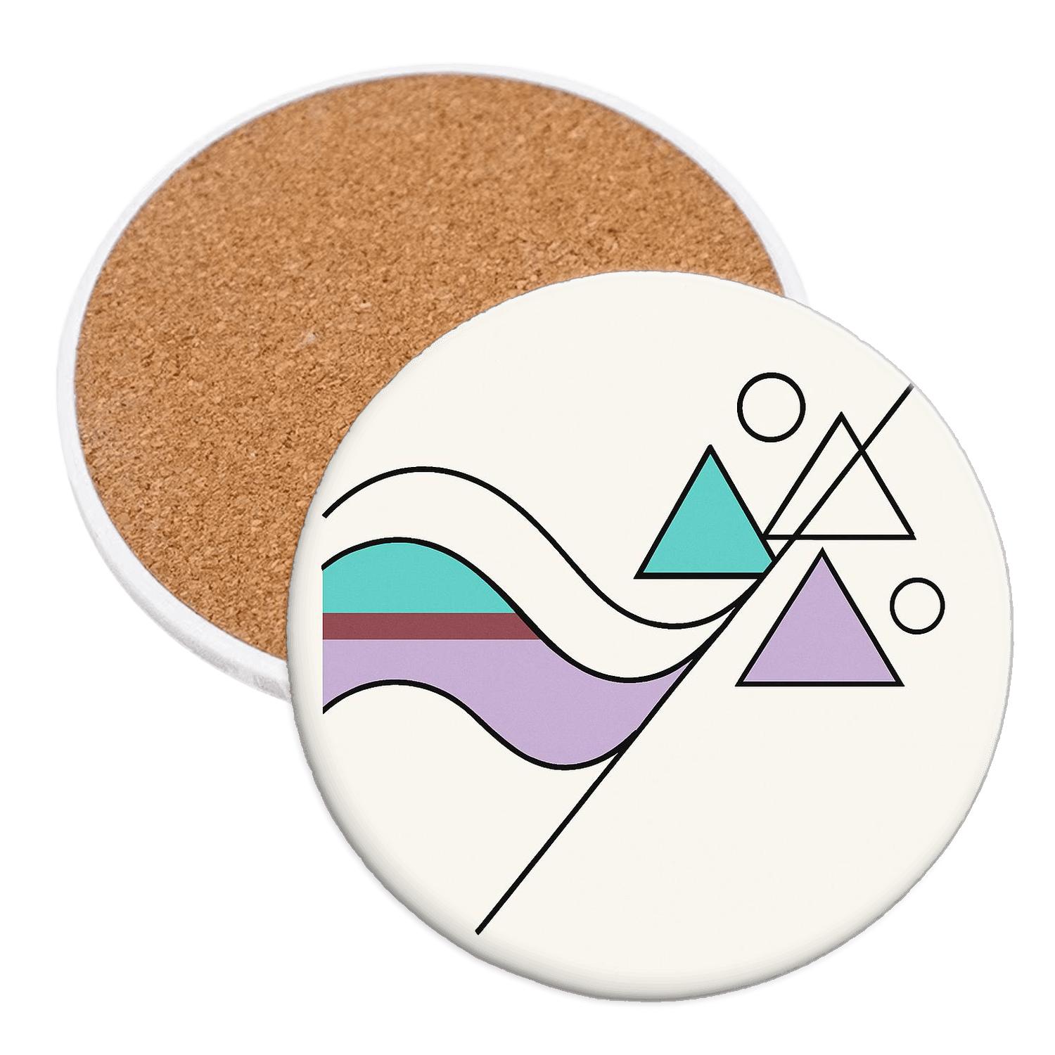 Tectonic Wave Geometry elegant tabletop coasters