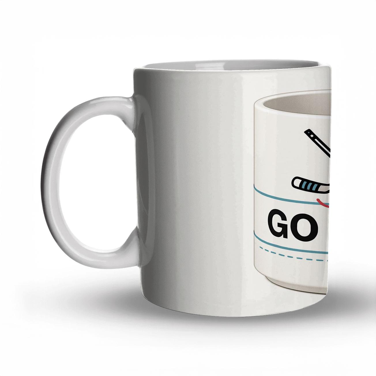Swiss Grid Hockey Go Team Mug Line Art premium drinkware mugs