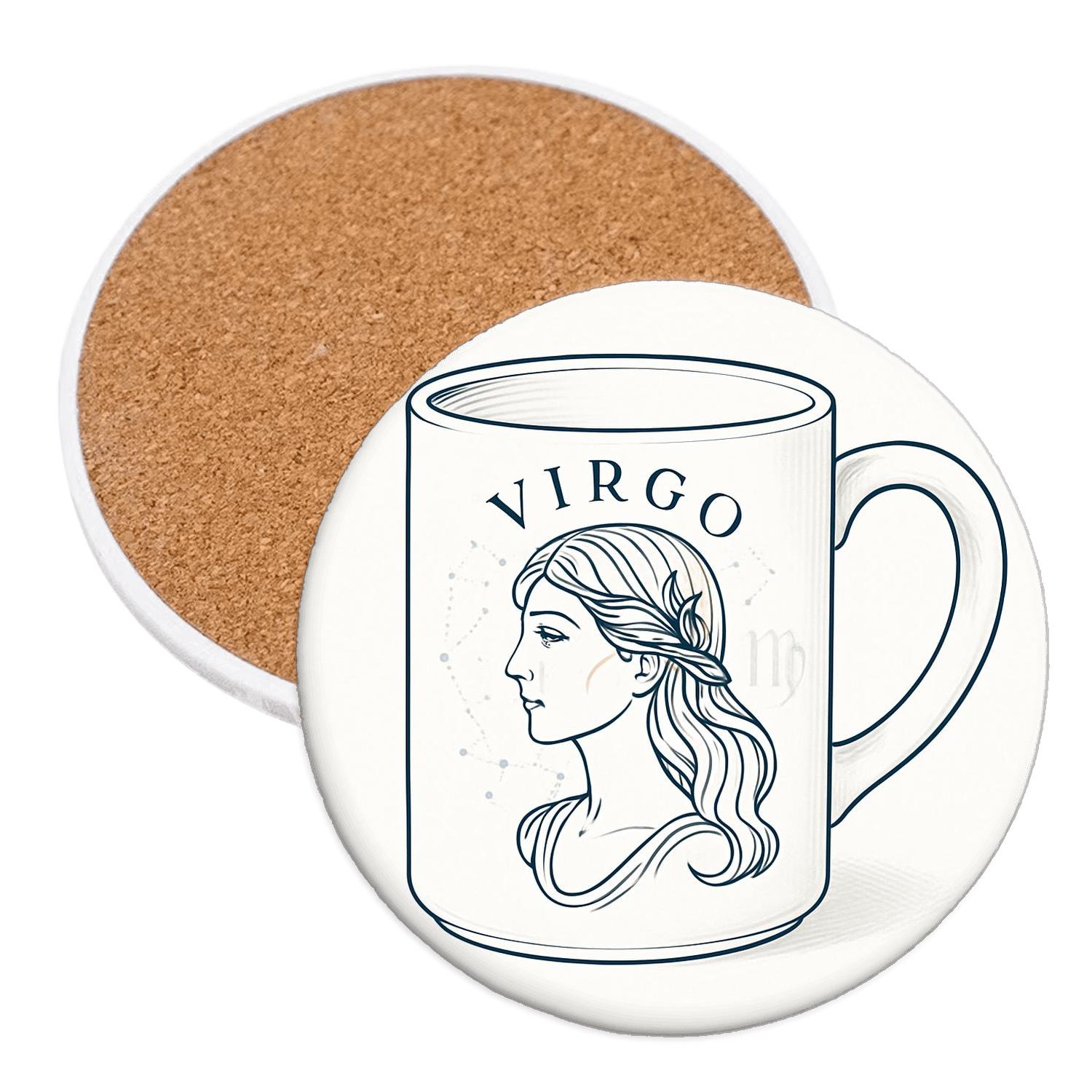 Virgo Gilded Maiden Botanical Star Chart stone coaster collections