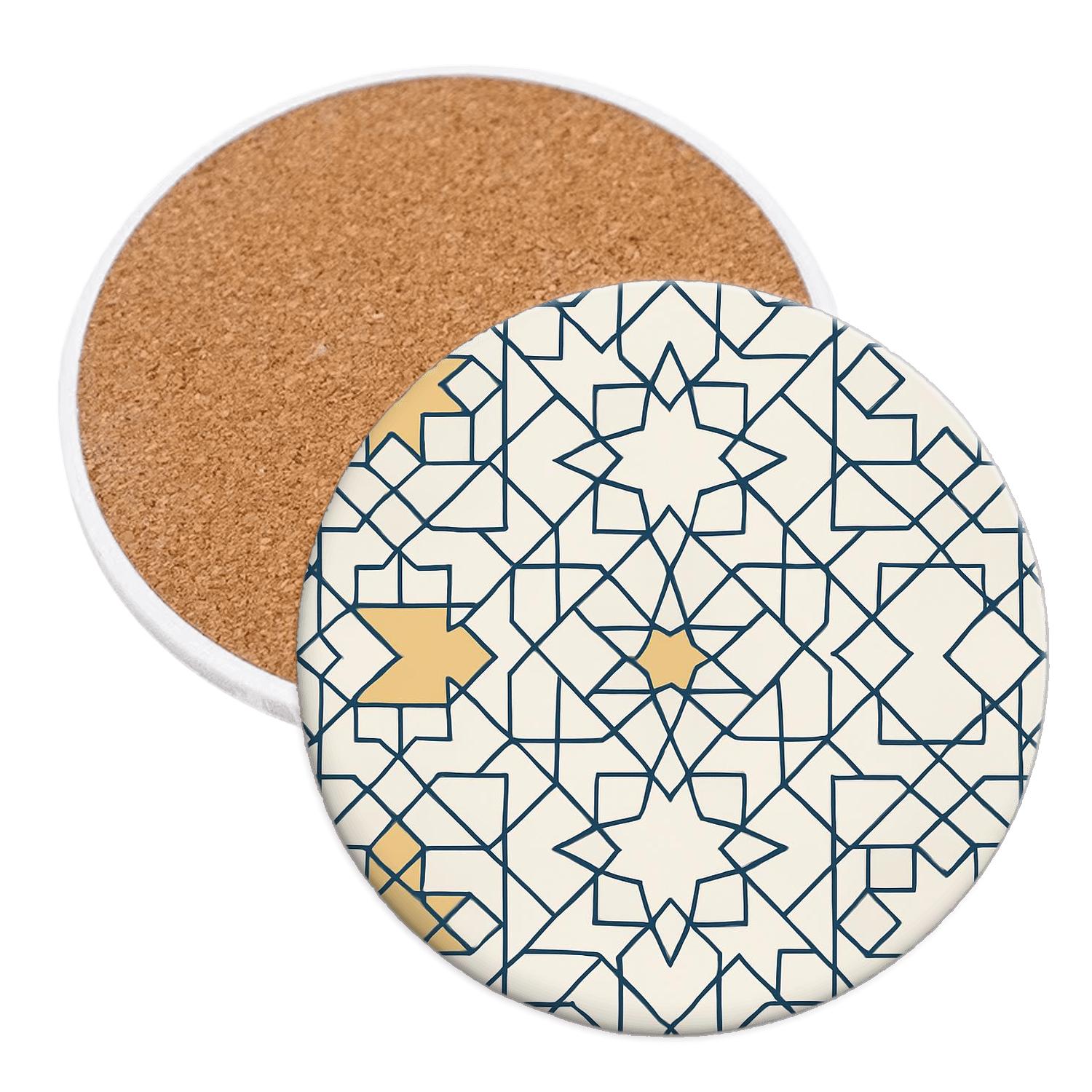 Girih Minimal Star Lattice decorative beverage coasters