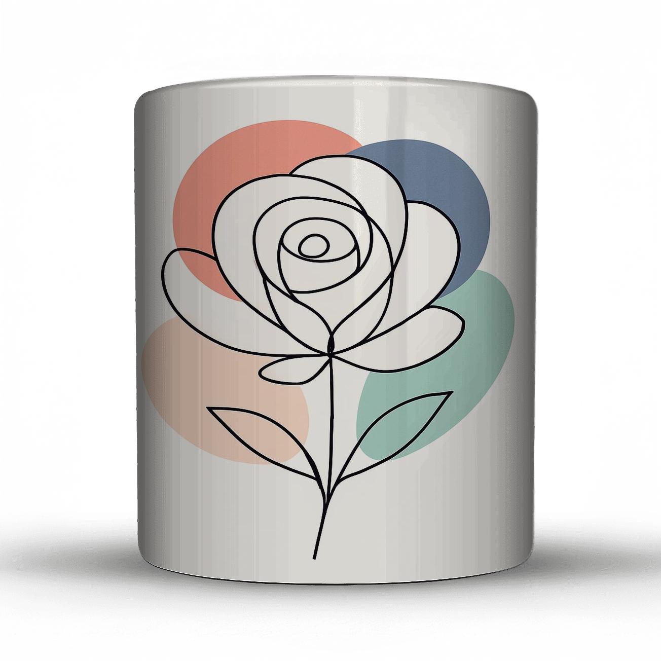 Petal Spiral With Coral Indigo Fields travel mugs with handles