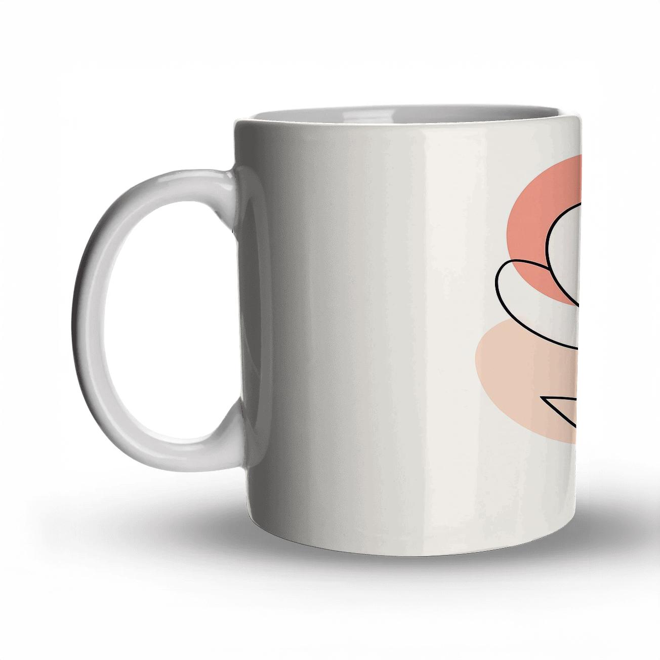 Petal Spiral With Coral Indigo Fields travel mugs with handles