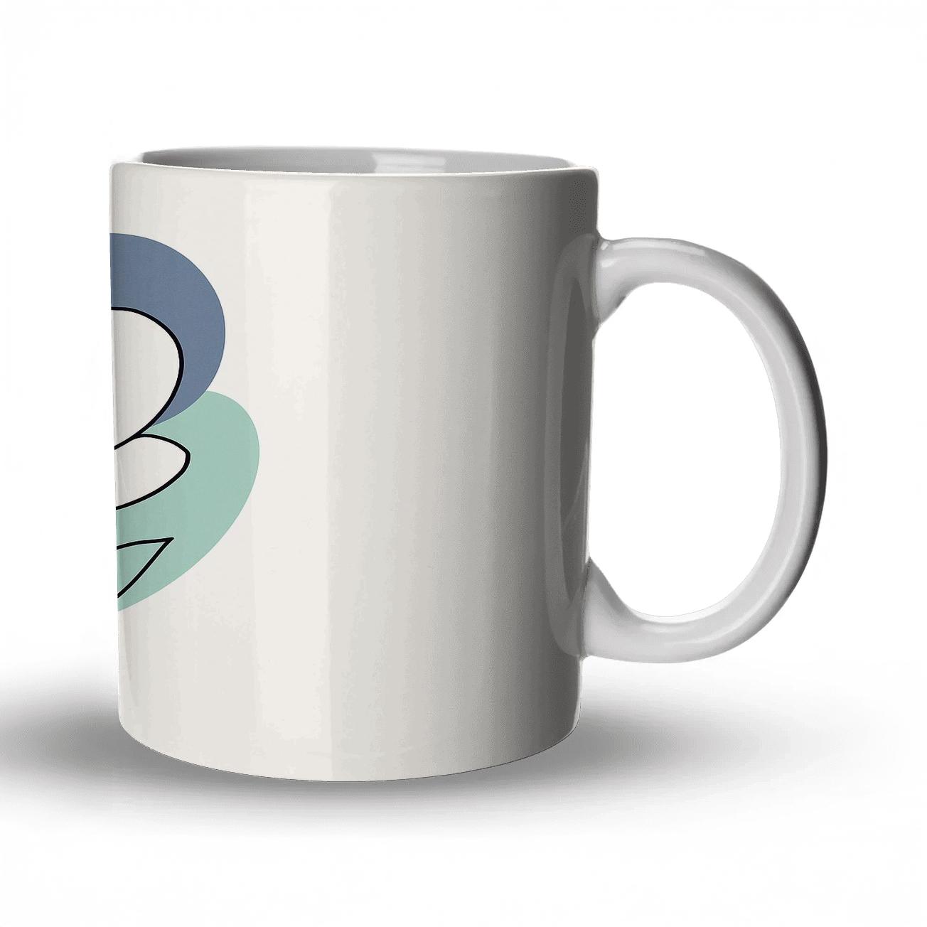 Petal Spiral With Coral Indigo Fields travel mugs with handles