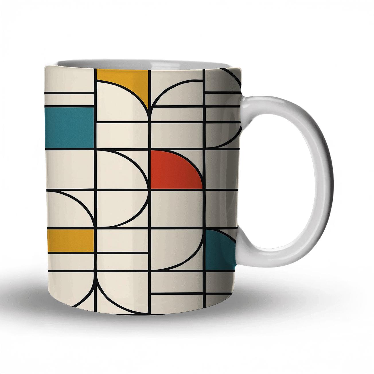 Bauhaus Weaving Grid Harmonics insulated thermal mugs