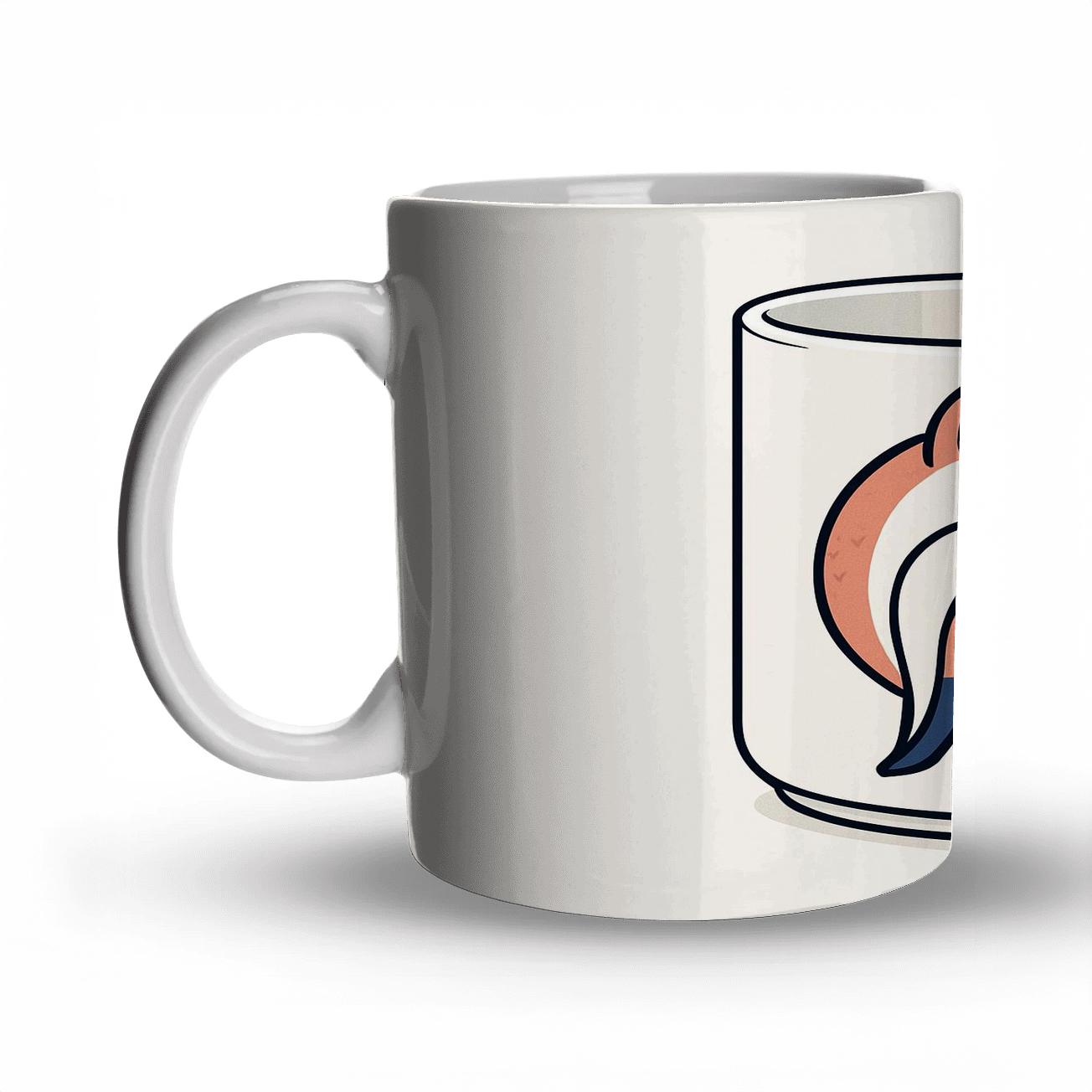 Ainu Spirit Fox Minimal Line Pattern Mug novelty coffee mugs