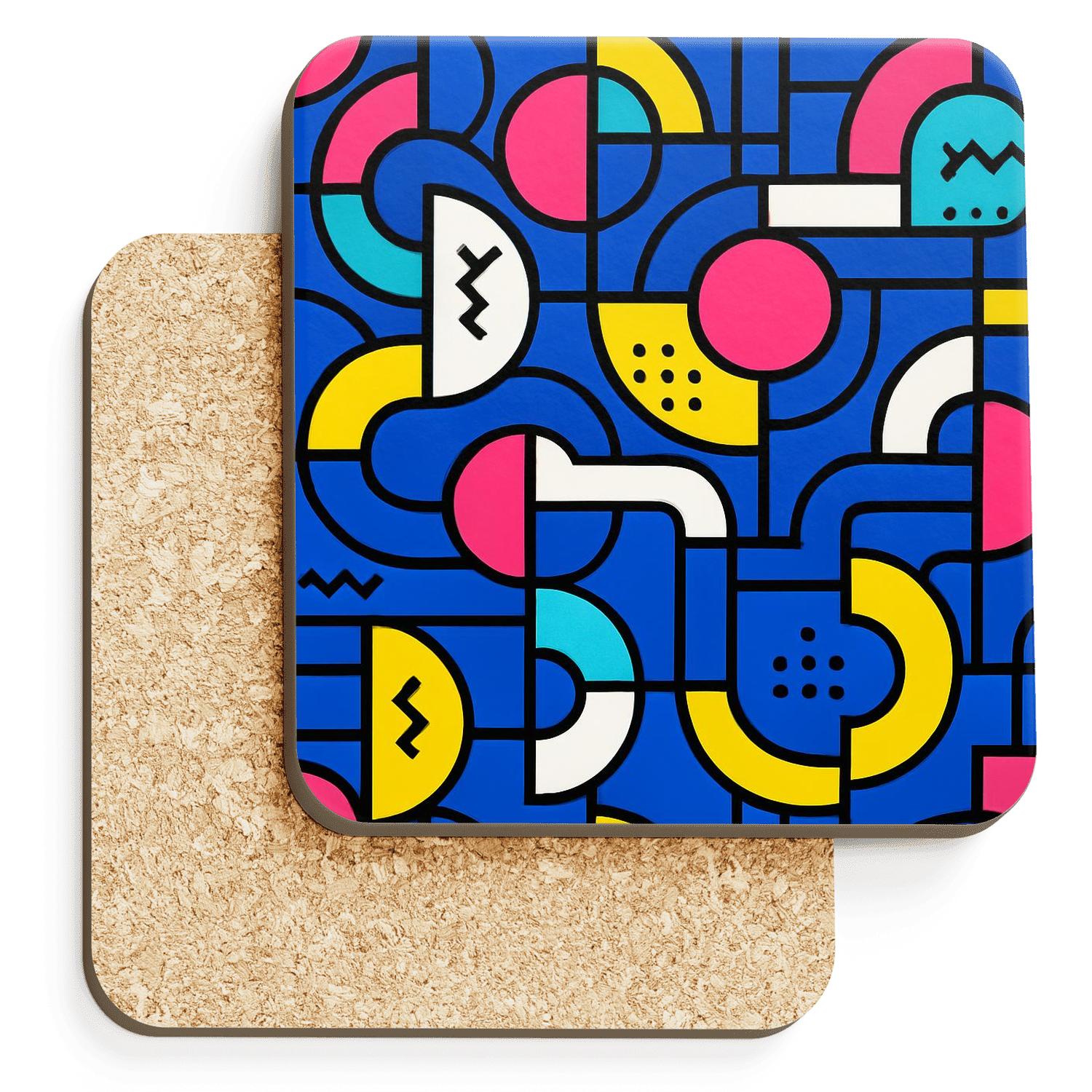 Memphis Bauhaus Transit Weave coasters for home decor