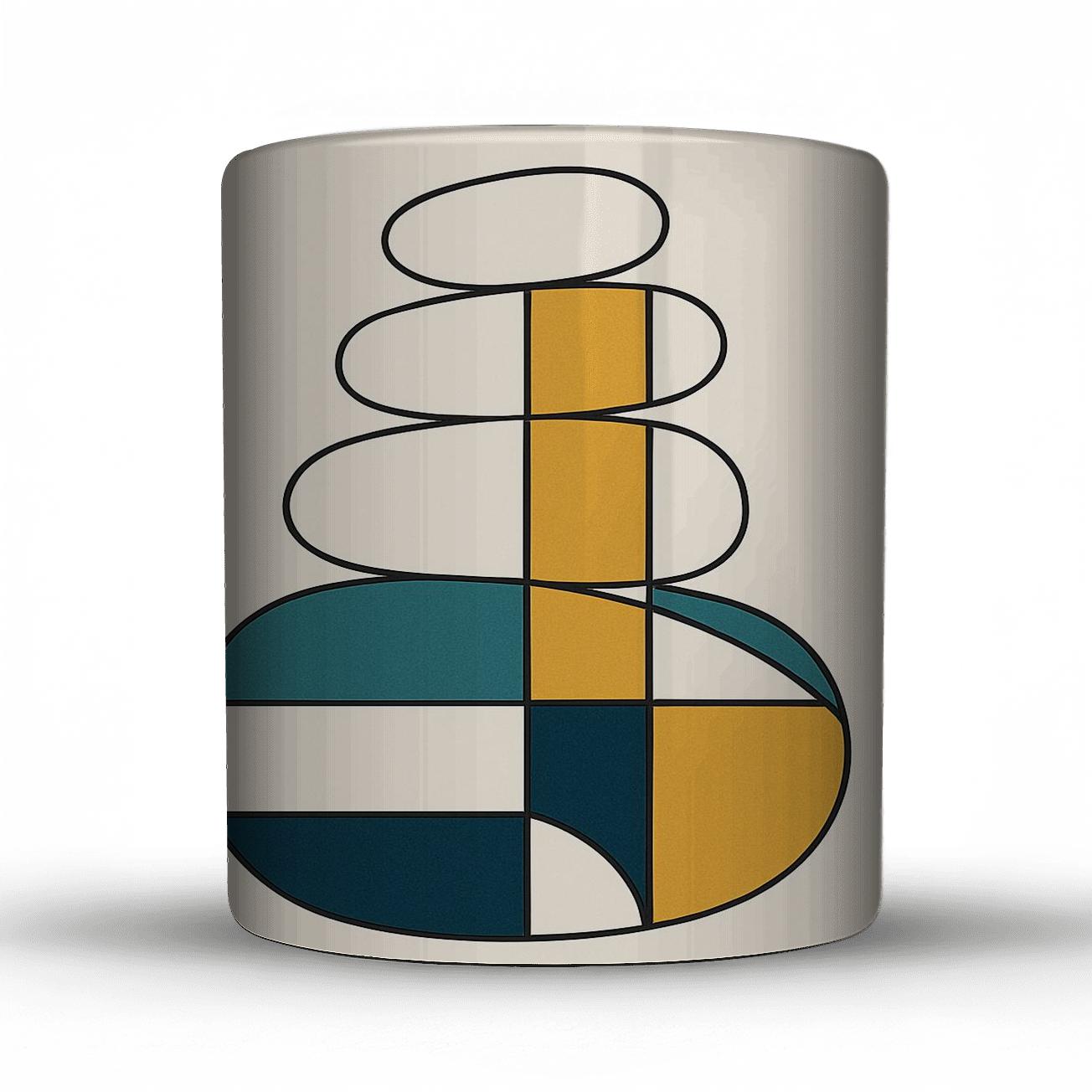 Geometric River Stones With Teal Gold Intersections premium drinkware mugs