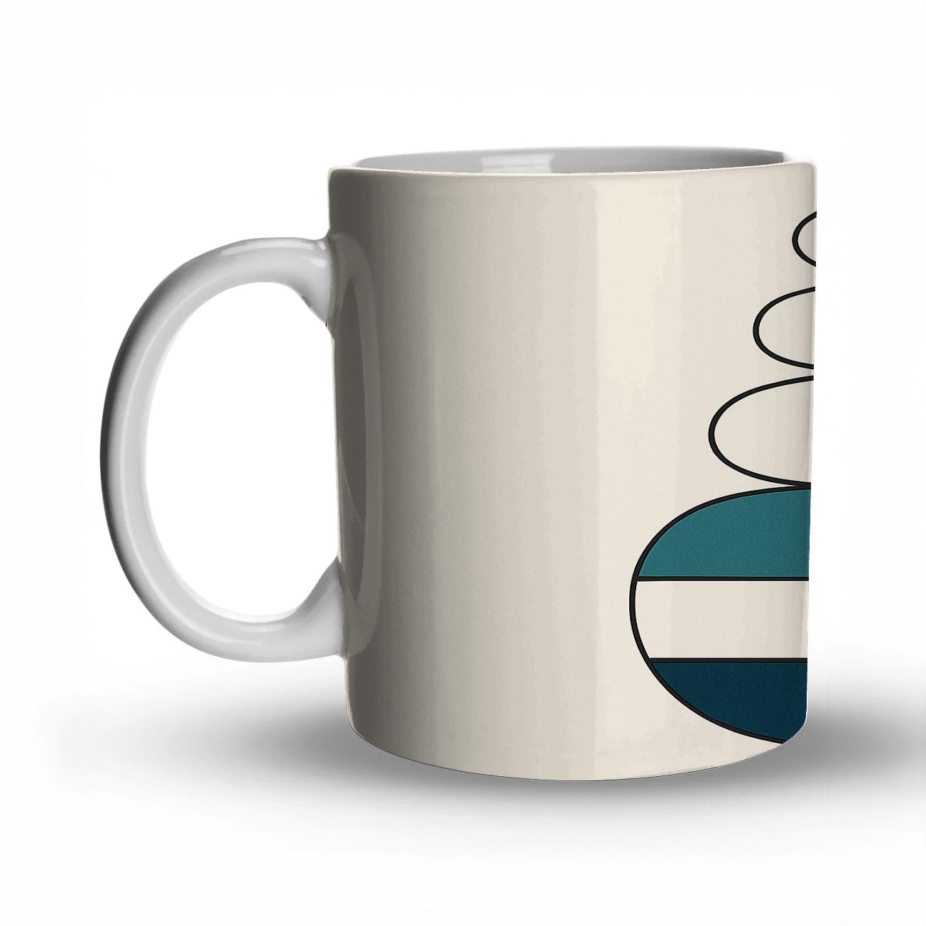Geometric River Stones With Teal Gold Intersections premium drinkware mugs