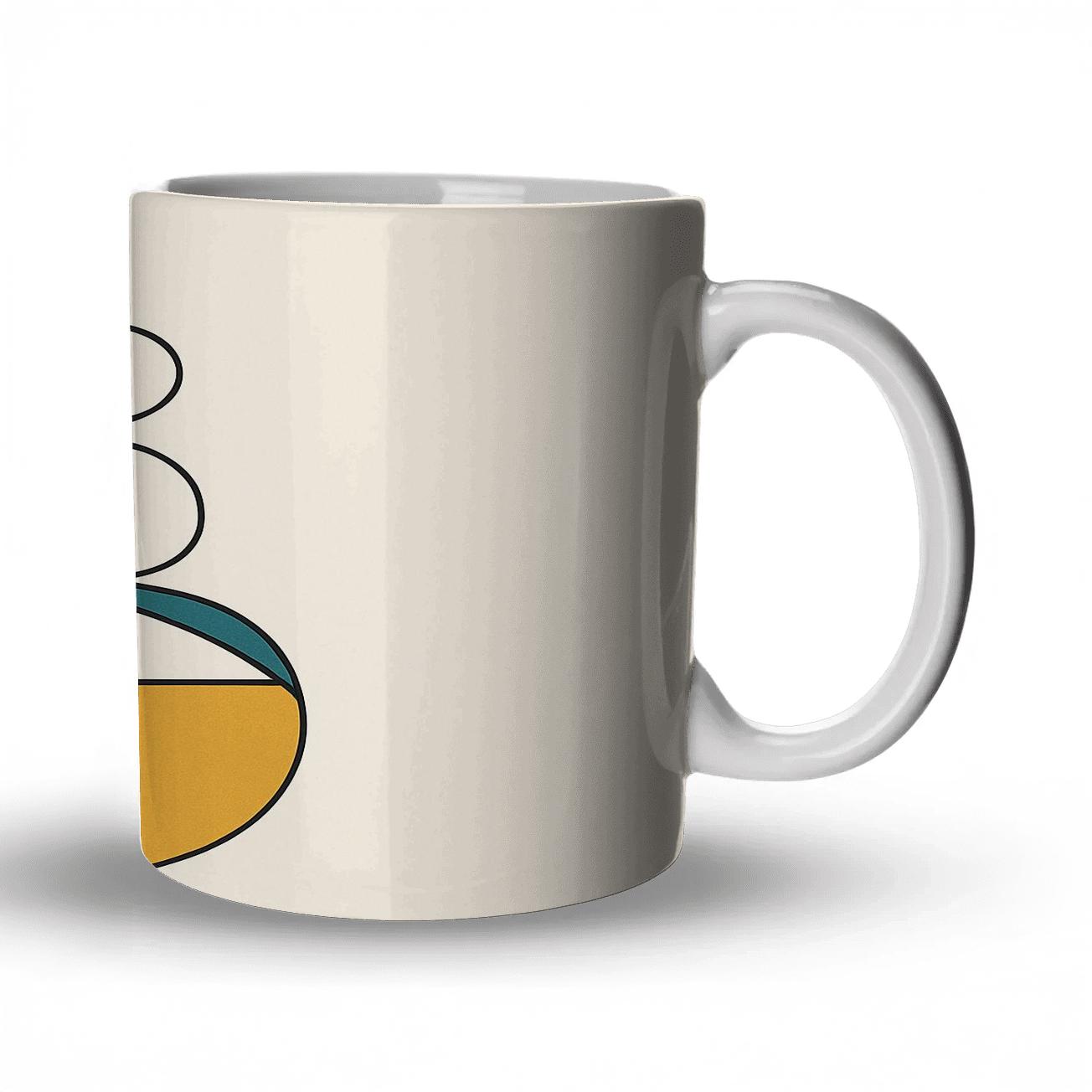 Geometric River Stones With Teal Gold Intersections premium drinkware mugs