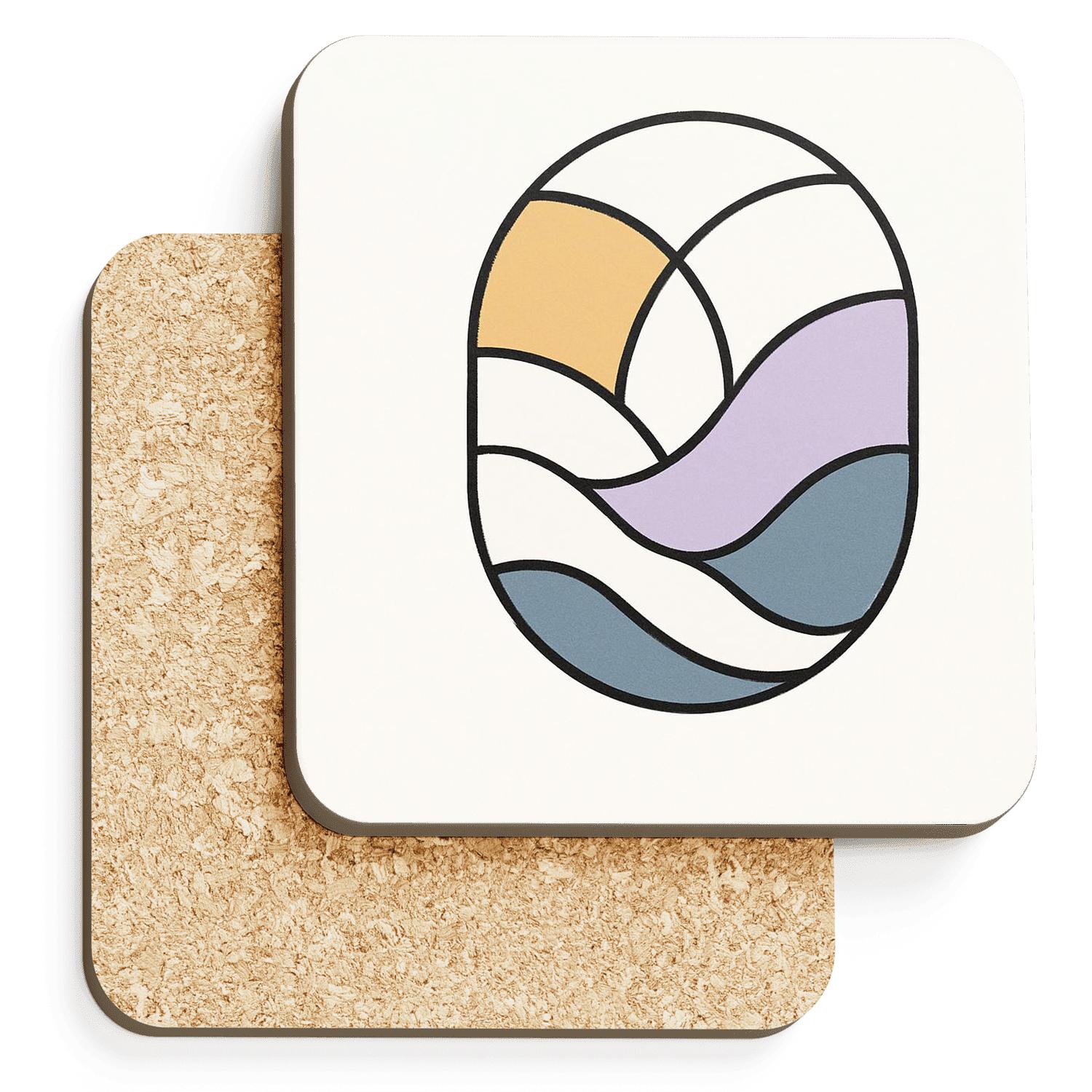 Geometric Tide Form Study absorbent drink coasters
