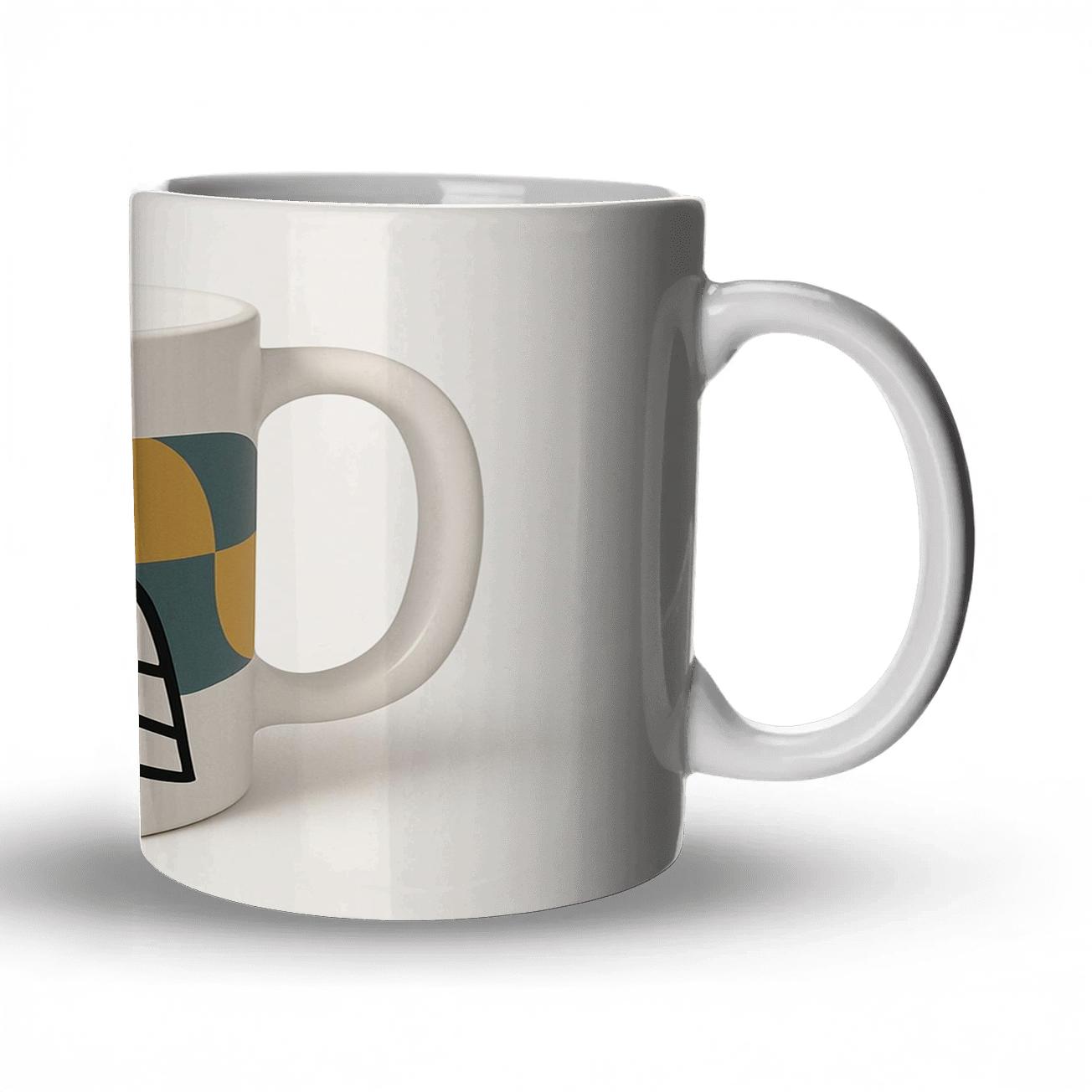 Bauhaus Owl Monoline Ornament Mug premium drinkware mugs