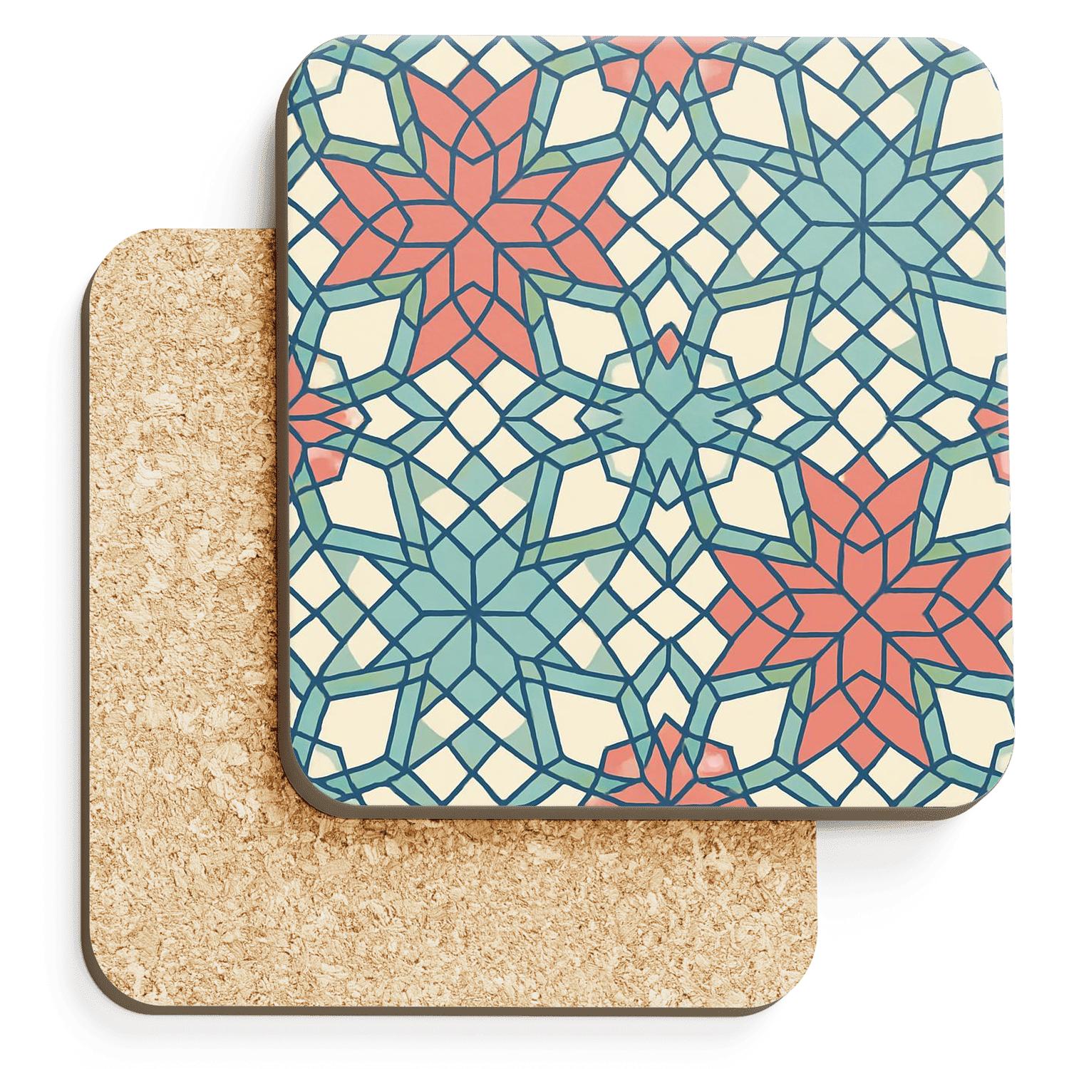Alhambra Quasicrystal Star Weave coasters for home decor
