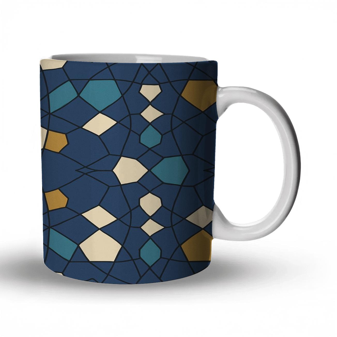 Girih Star Lattice Minimal Interlock personalized mugs