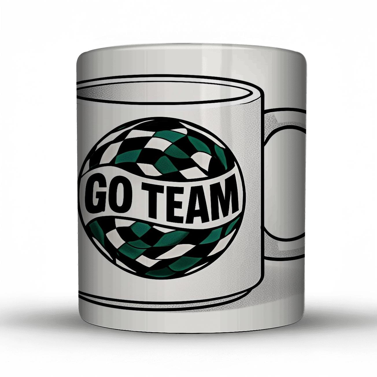 Op Art Soccer Go Team Pentagon Wave travel mugs with handles