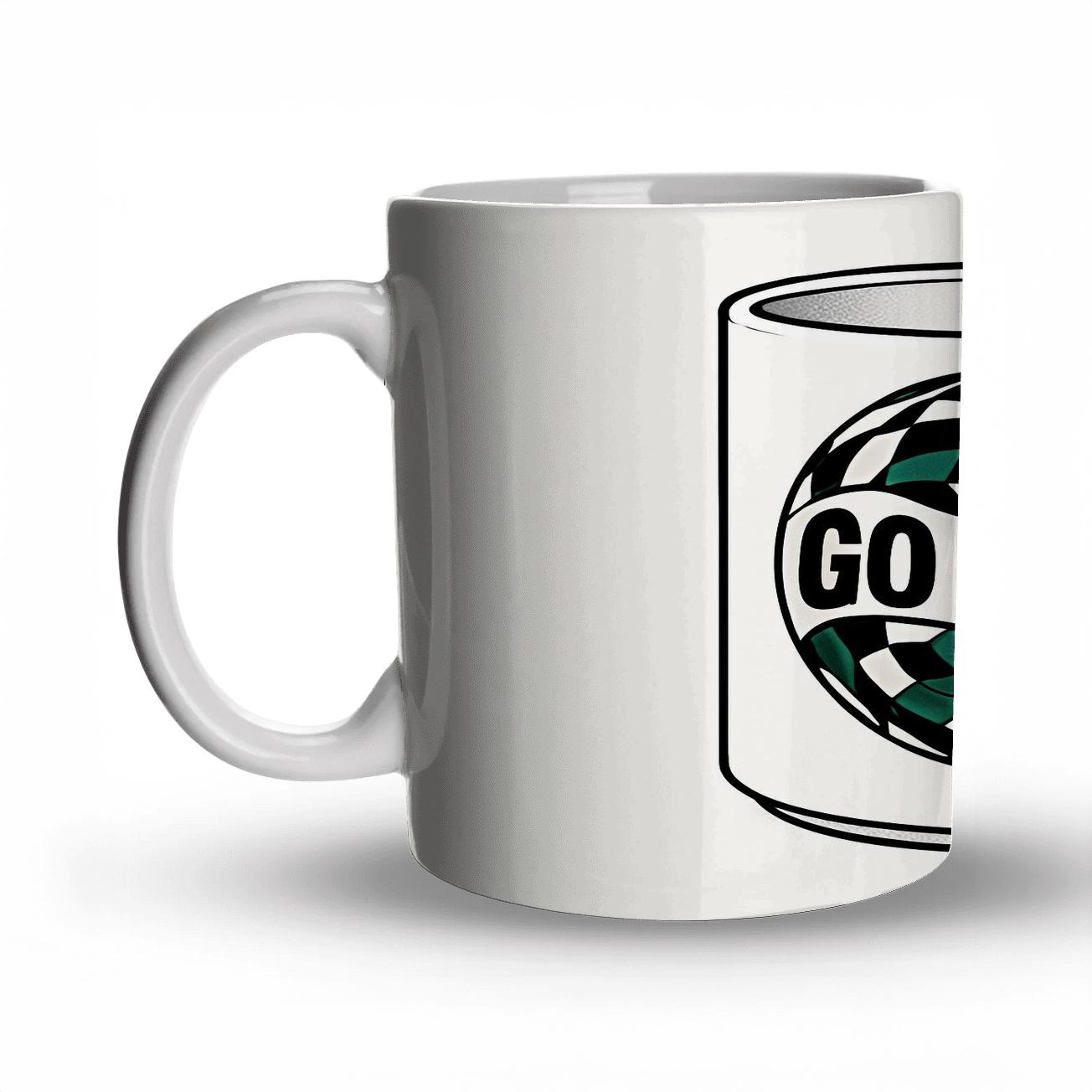 Op Art Soccer Go Team Pentagon Wave travel mugs with handles