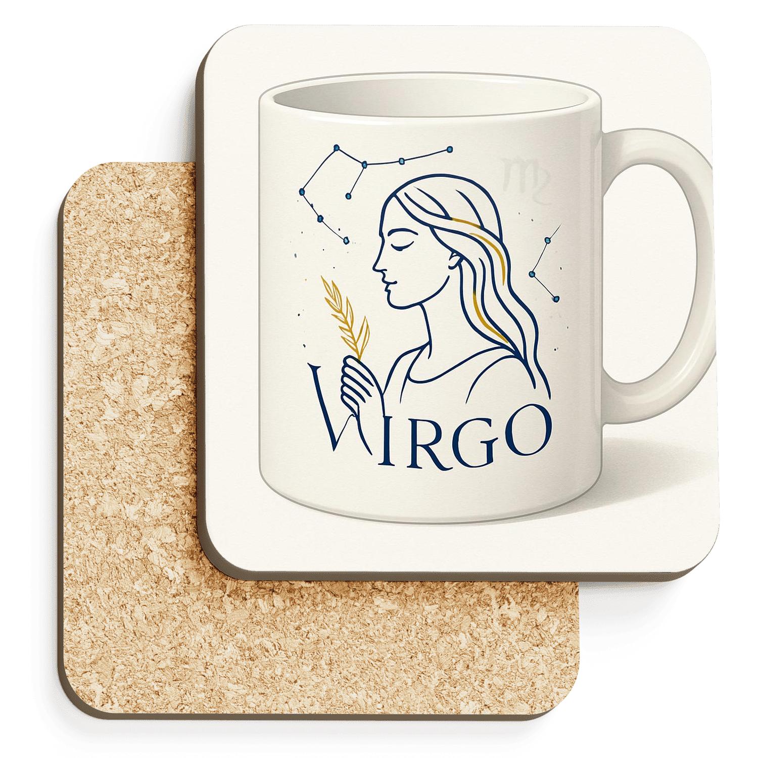 Virgo Maiden Renaissance Star Chart Mug Design absorbent drink coasters