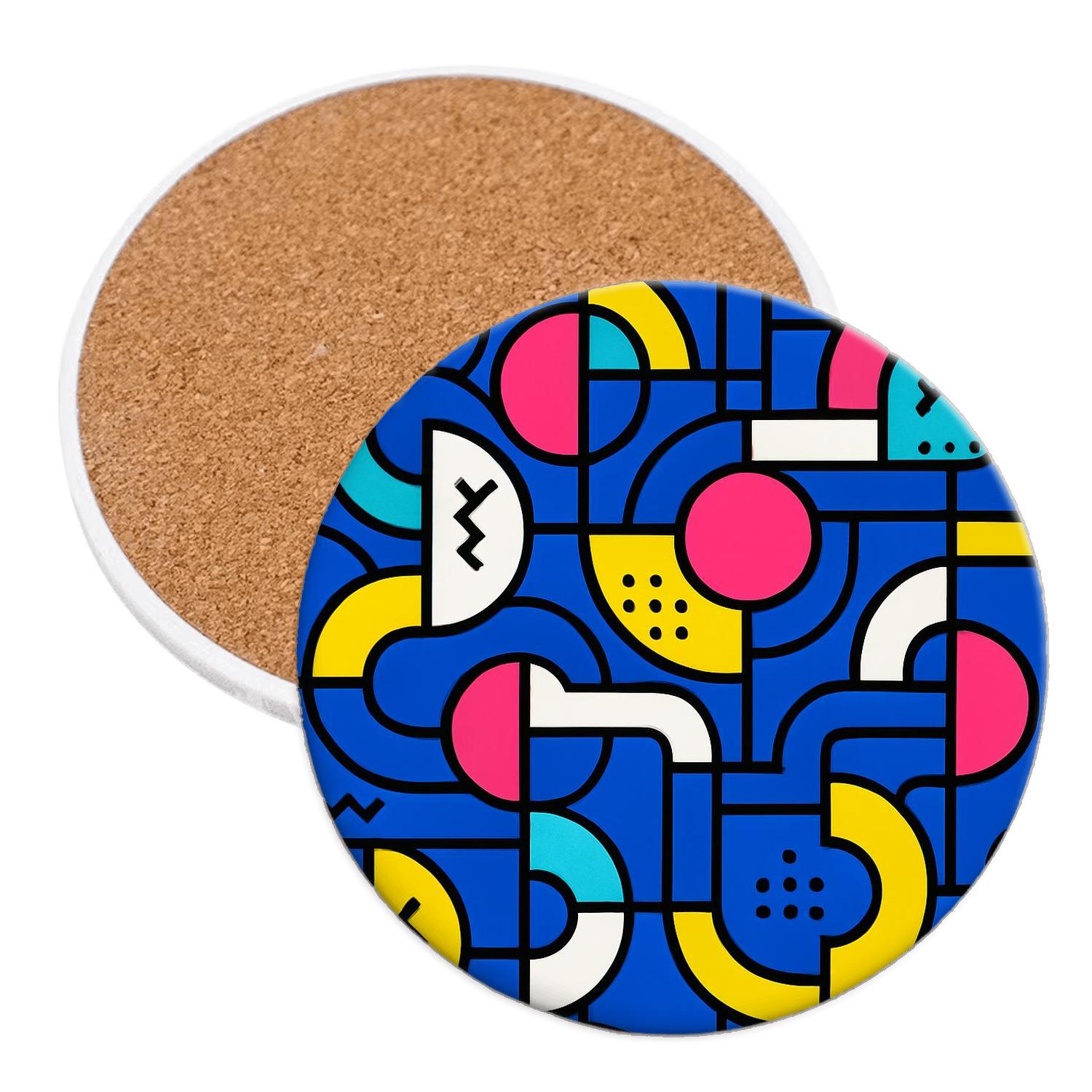 Memphis Bauhaus Transit Weave decorative beverage coasters