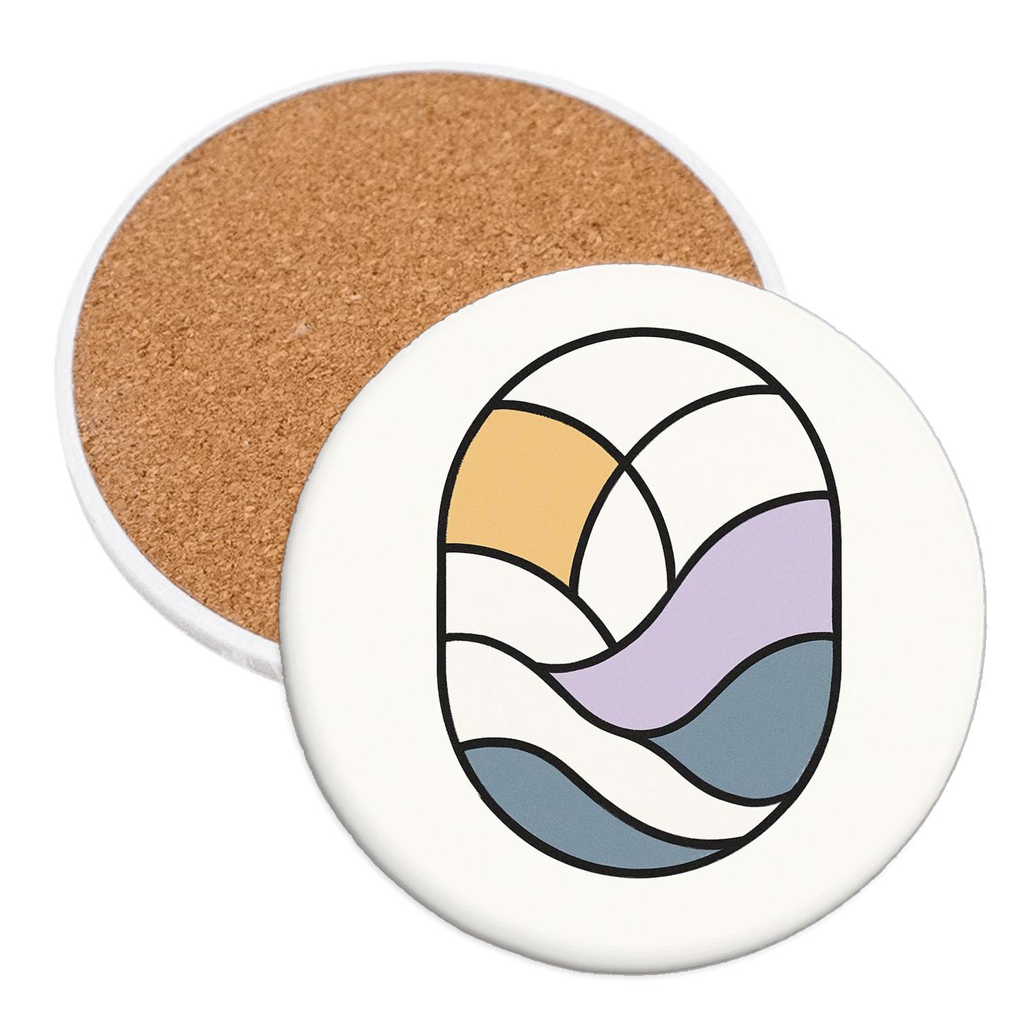 Geometric Tide Form Study decorative beverage coasters