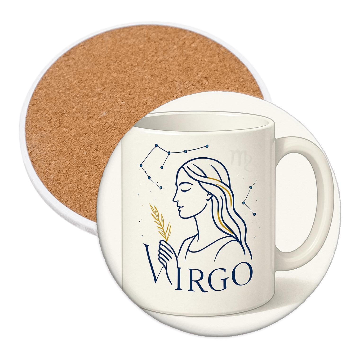 Virgo Maiden Renaissance Star Chart Mug Design coasters for home decor