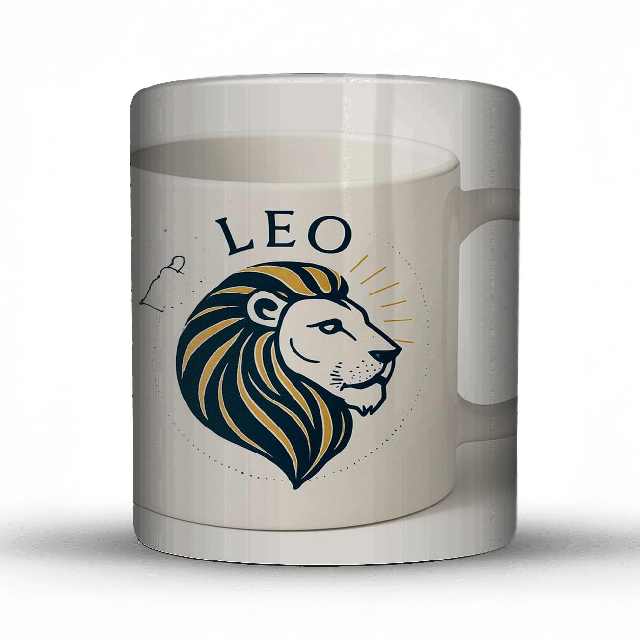 Leo Art Deco Solar Lion Constellation Mug Line Art gift mugs for occasions