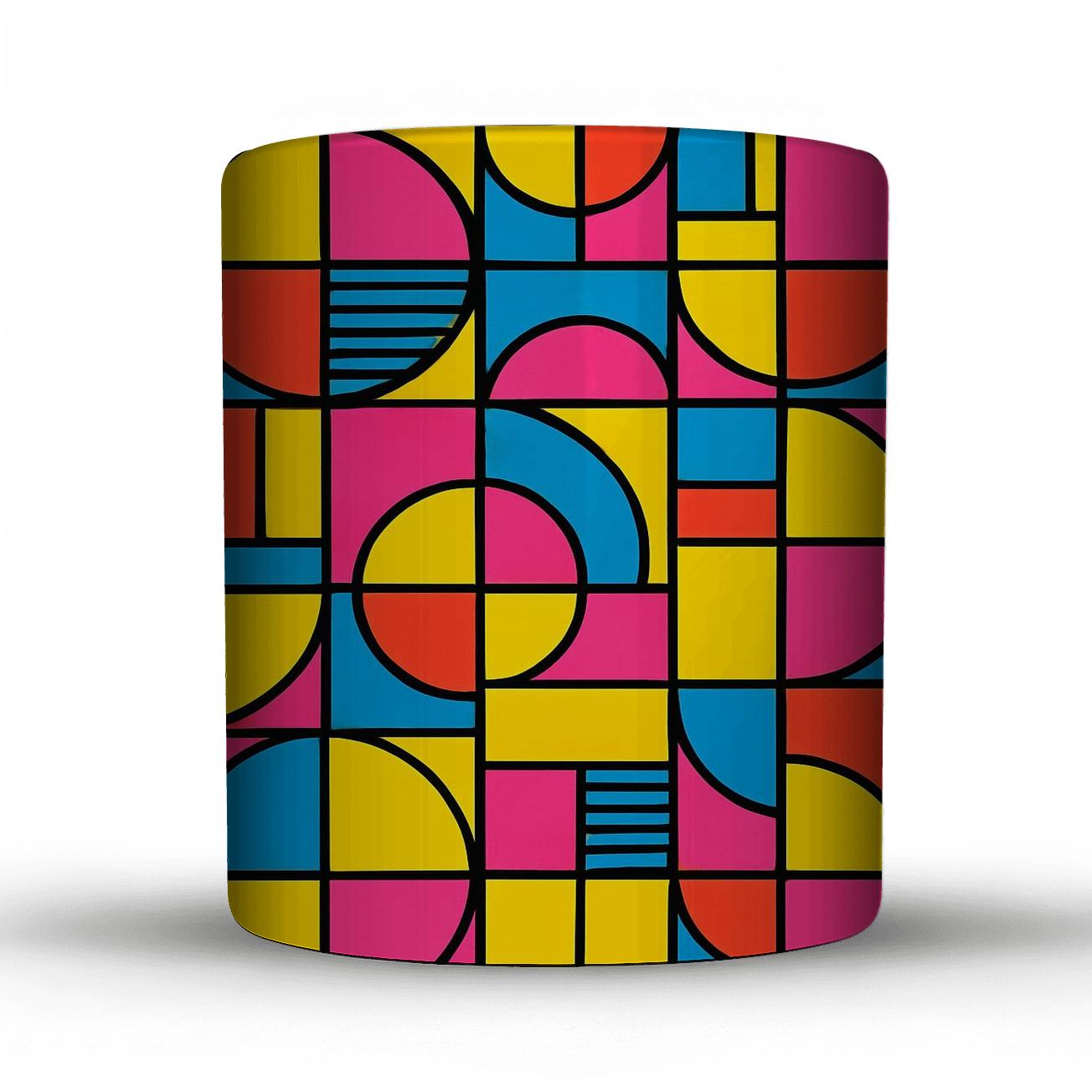 Bauhaus Neon Syncope Line Grid insulated thermal mugs