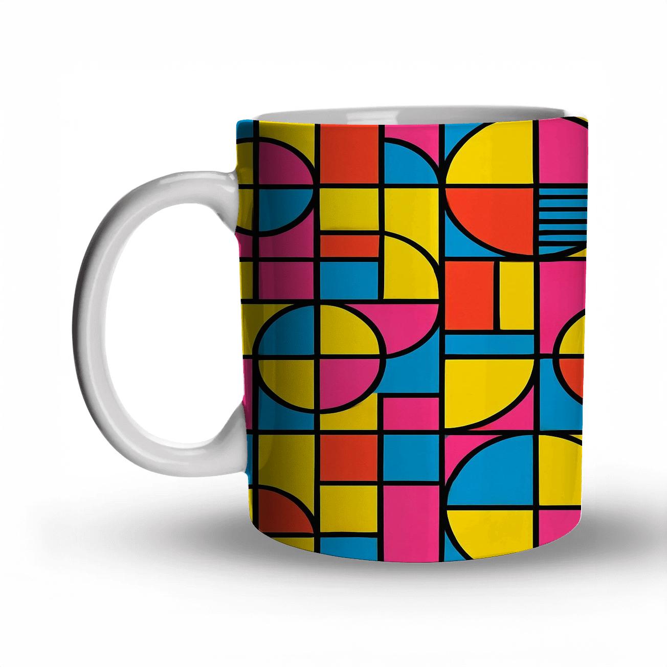 Bauhaus Neon Syncope Line Grid insulated thermal mugs